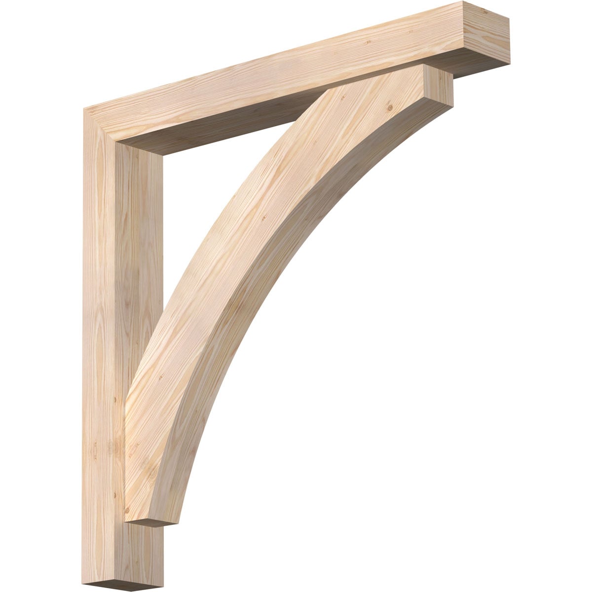 Ekena Millwork 1464161 Thorton Block Smooth Bracket with Offset Brace 5-1/2-in x 38-in x 38-in Douglas fir Brown Wood Standard bracket