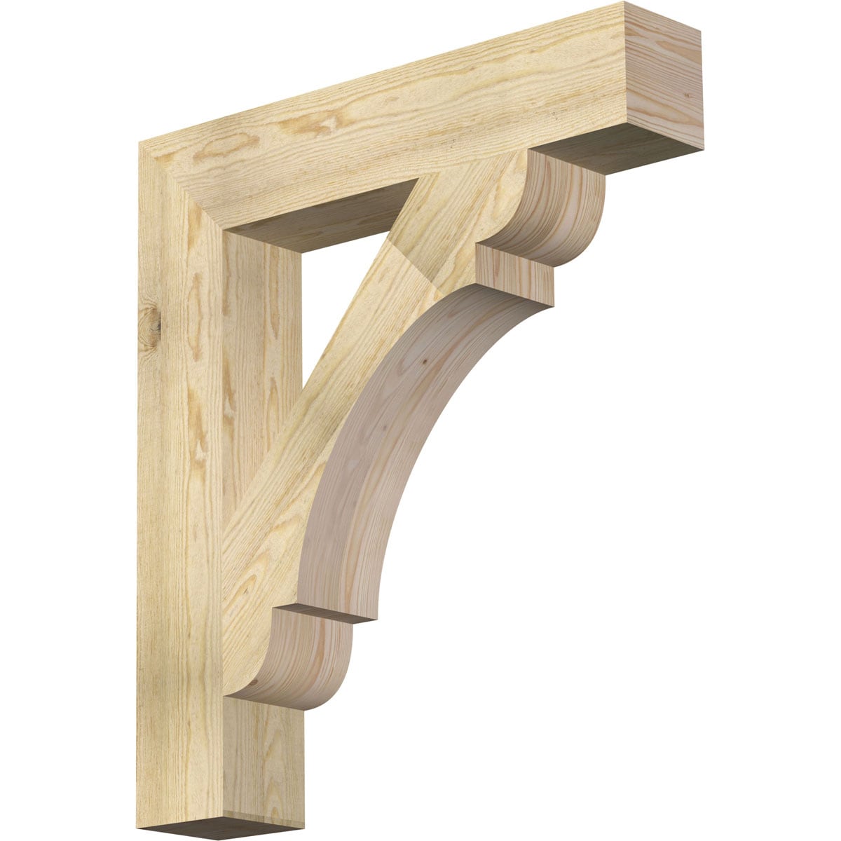 Ekena Millwork BKT06X32X36OLY05RDF Olympic block rough sawn 6-in x 32-in x 36-in Douglas fir Brown Wood Standard bracket