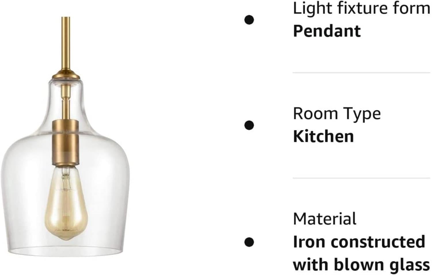 Modern Brass and Clear Glass Mini Pendant Light
