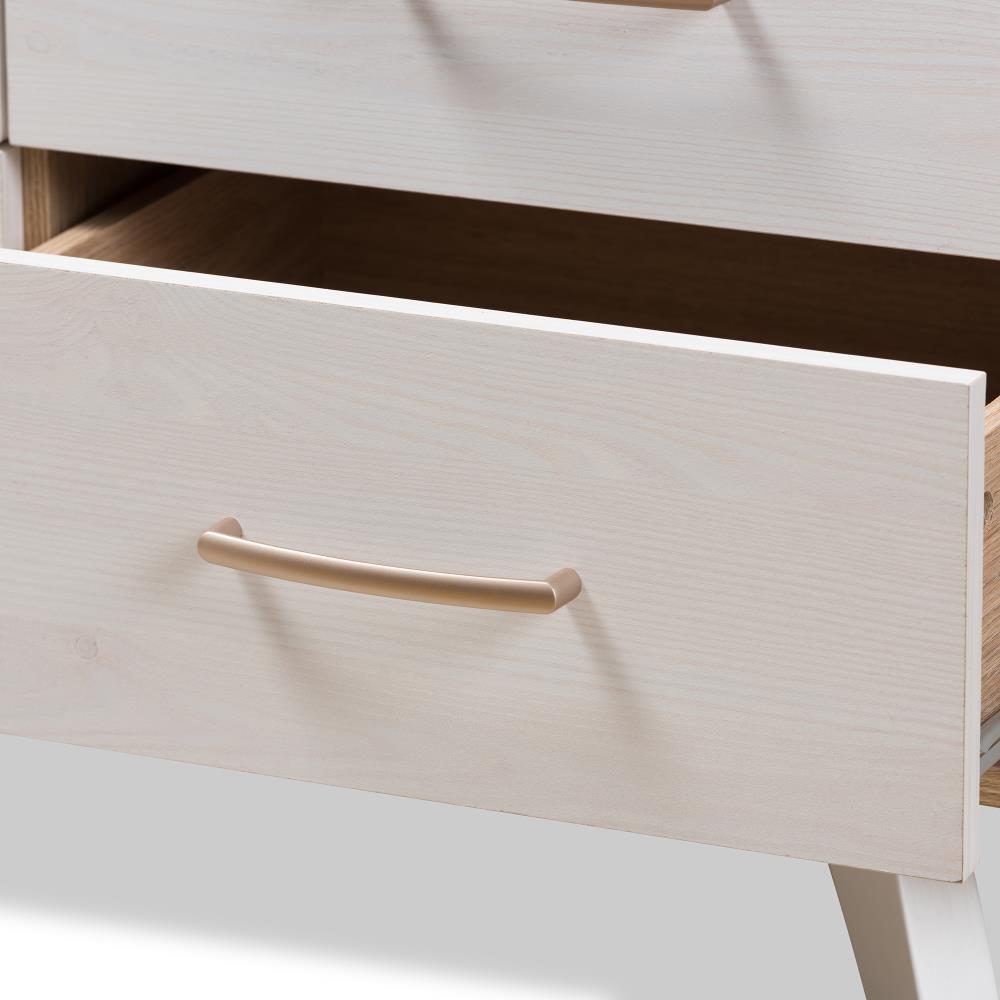 Baxton Studio Helena White 6 Drawer Standard Dresser at Lowes