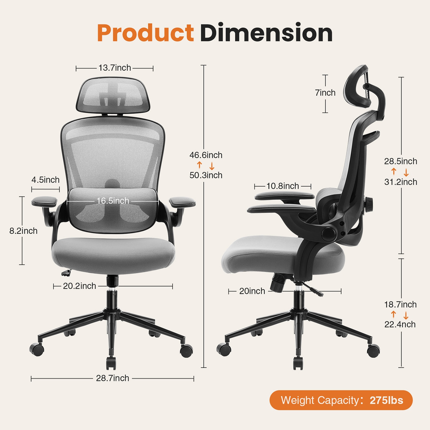 Sumyeg WF-HW60449WH-LA Office-Chairs - View #4