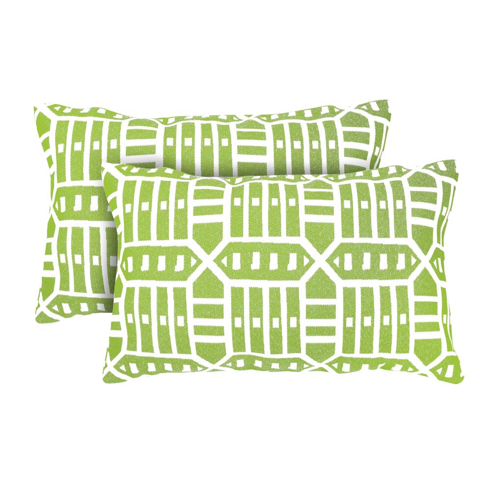 Astella KT2-TP12-FA51 Pacifica 2-Pack Geometric Roland Green Rectangular Lumbar Pillow