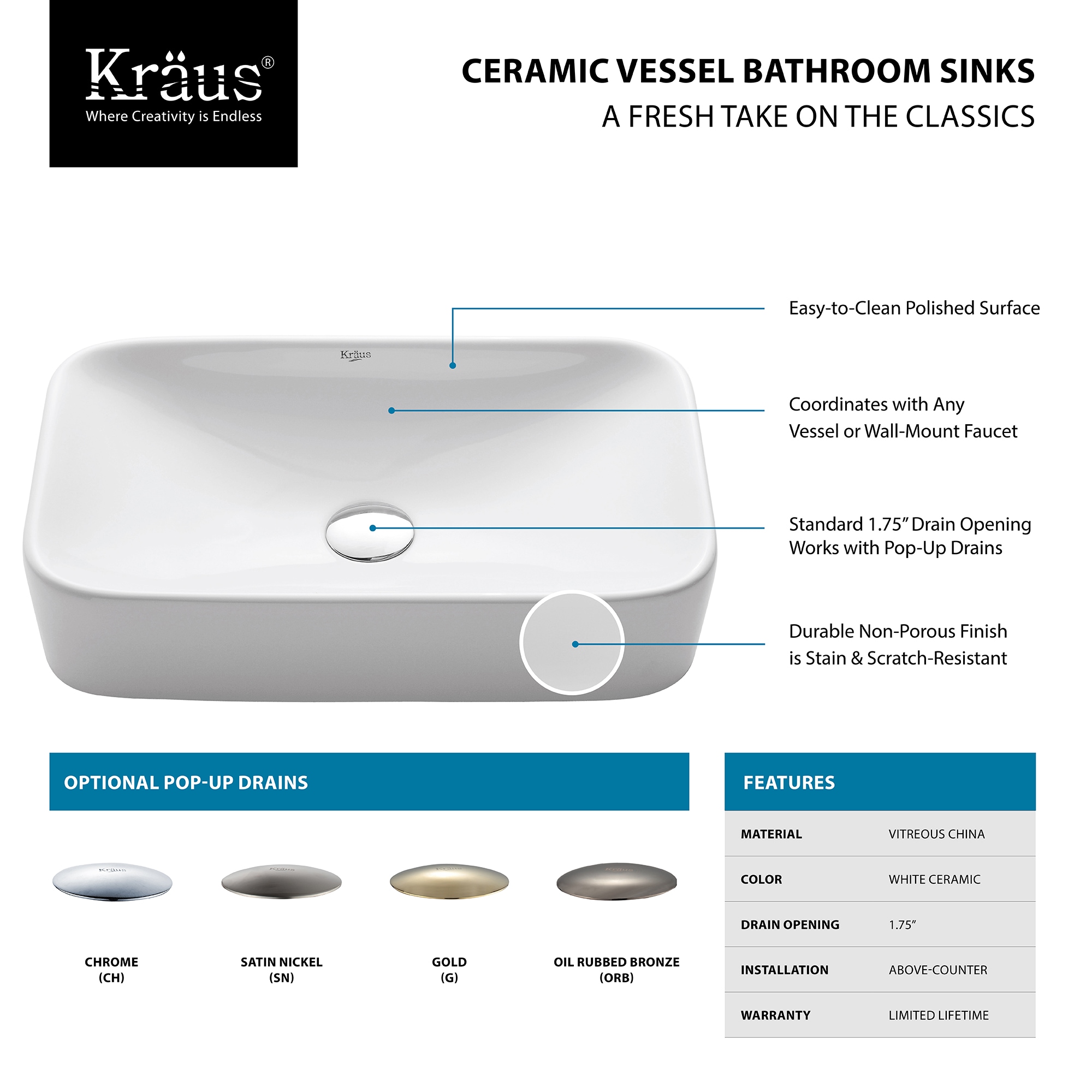 Kraus KCV-122-CH Bath-Sink - View #3