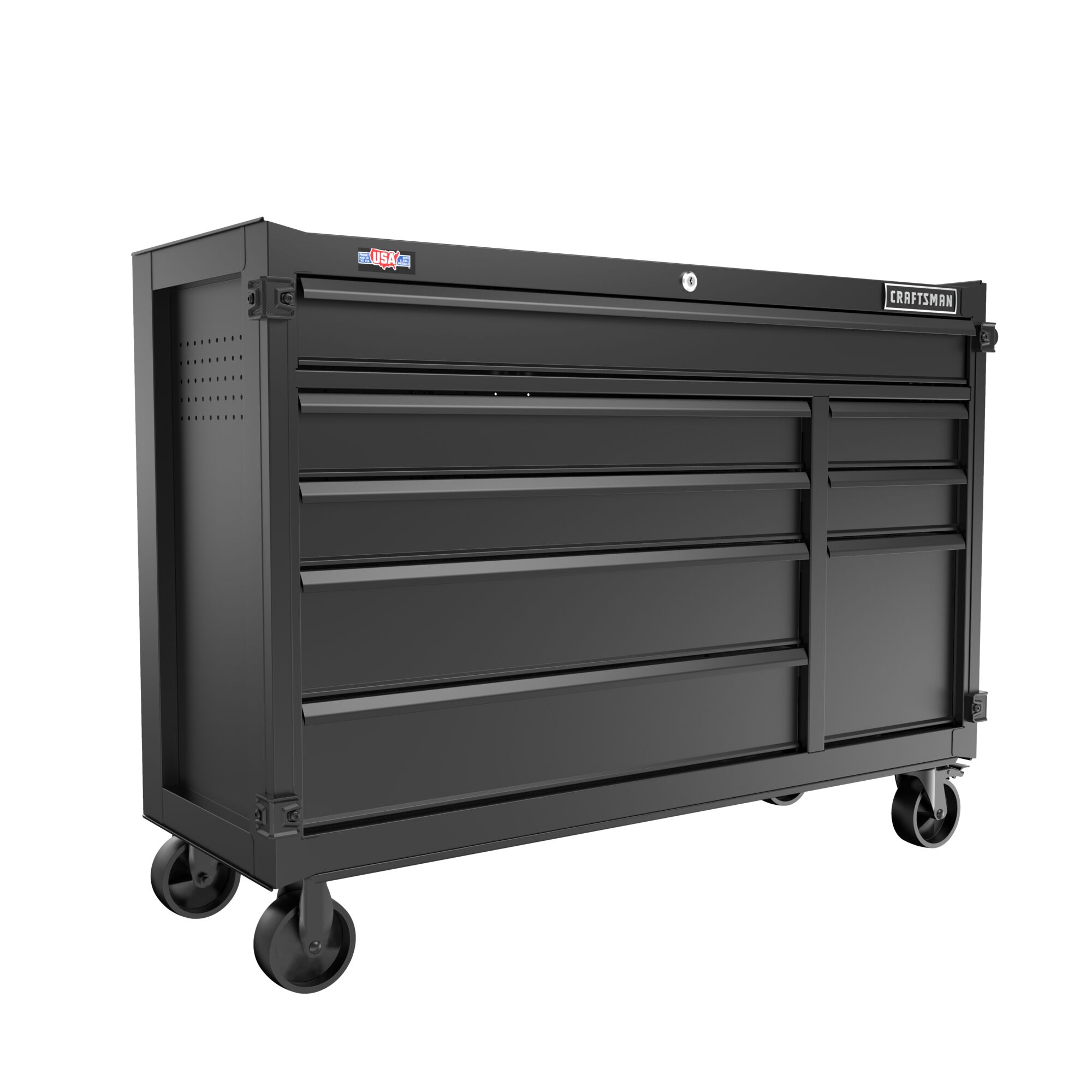 CRAFTSMAN Premium 2000 Series 52-in W x 39.5-in H 8 -Drawer Steel Rolling Tool Cabinet ( Black ) #CMST98262BK