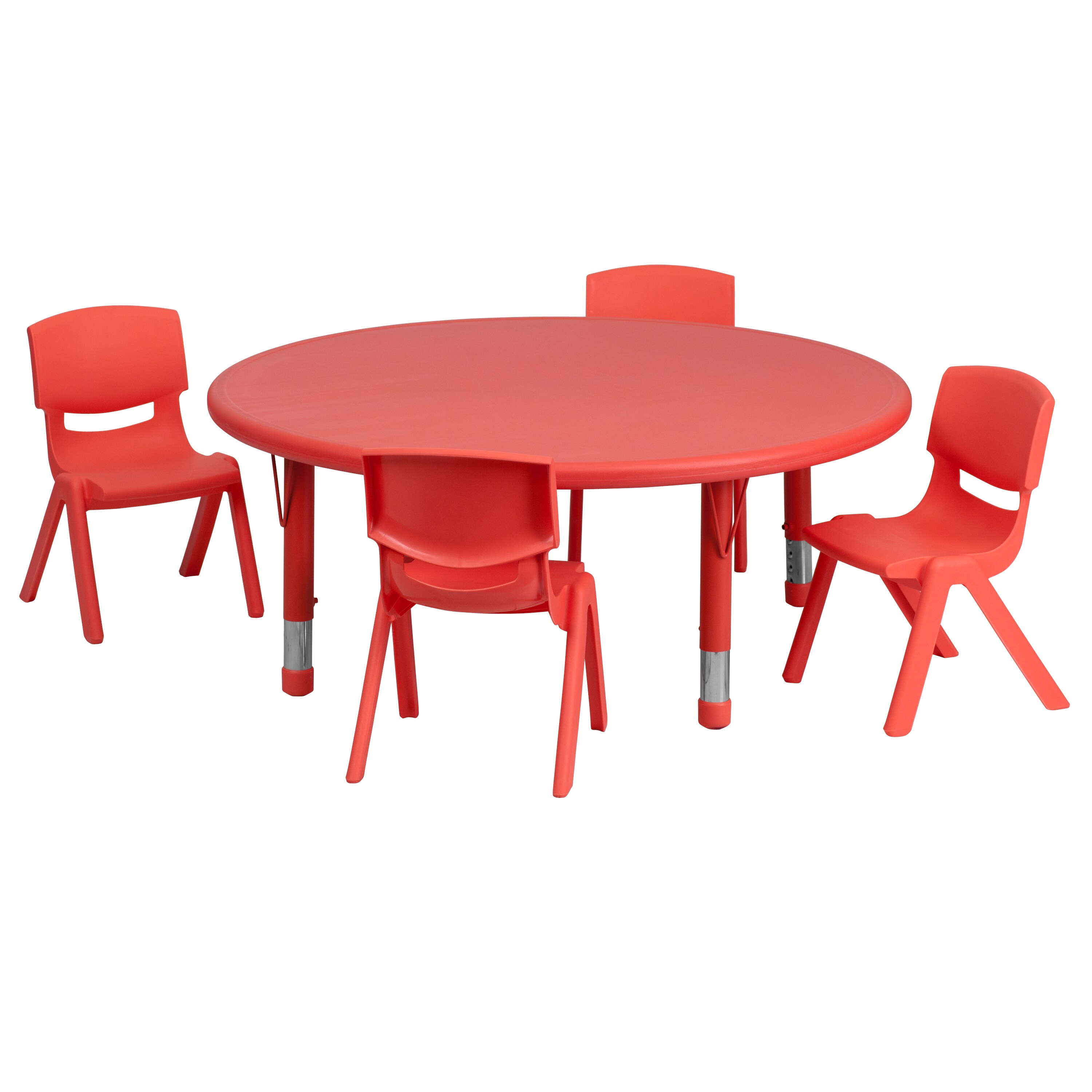 Flash Furniture 847254053044 Red Round Kid's Play Table ( Set of 4 Chairs)