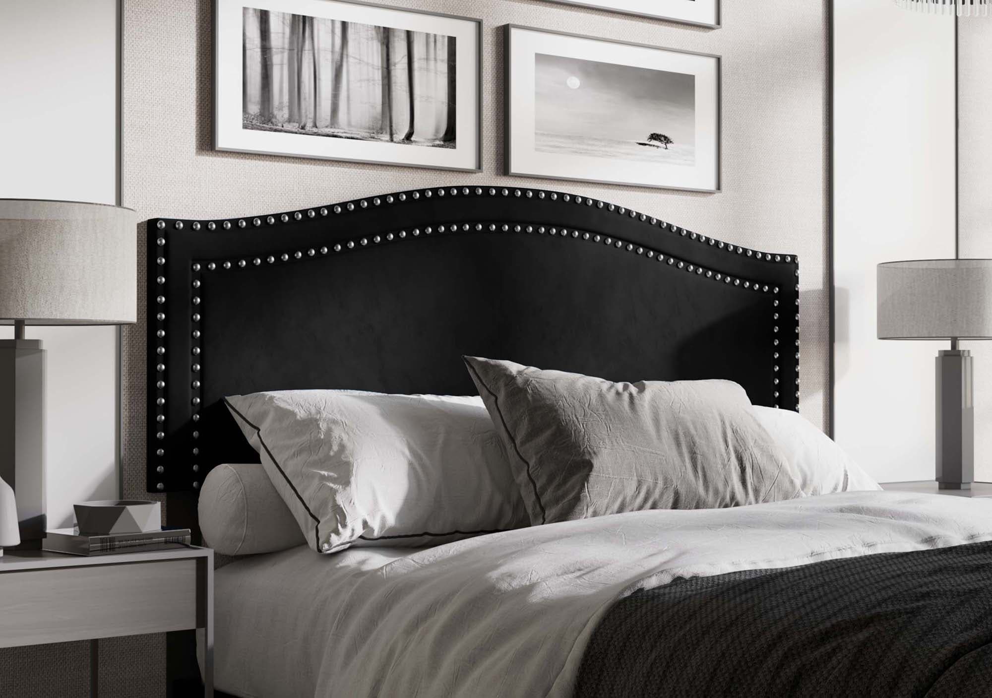 CasePiece C8374TUHB-BK-VV Black Twin Velvet Upholstered Headboard