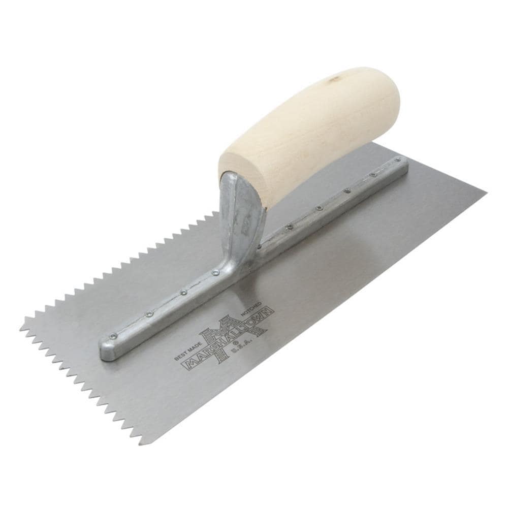 Marshalltown 770S 15/32-in x 1/2-in Ground Steel V-notch Ceramic Floor Trowel