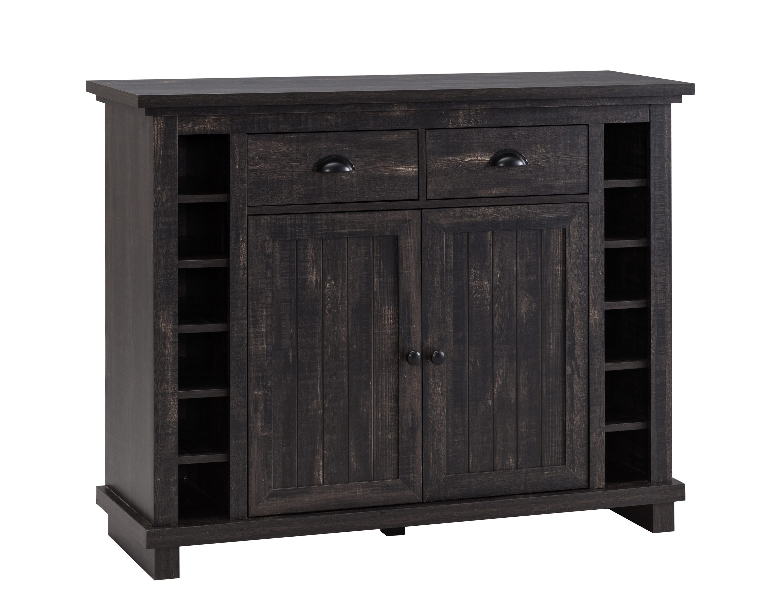 Home Source Industries Arms 48-in x 41.7-in Black Rectangle Bar Cabinet ...