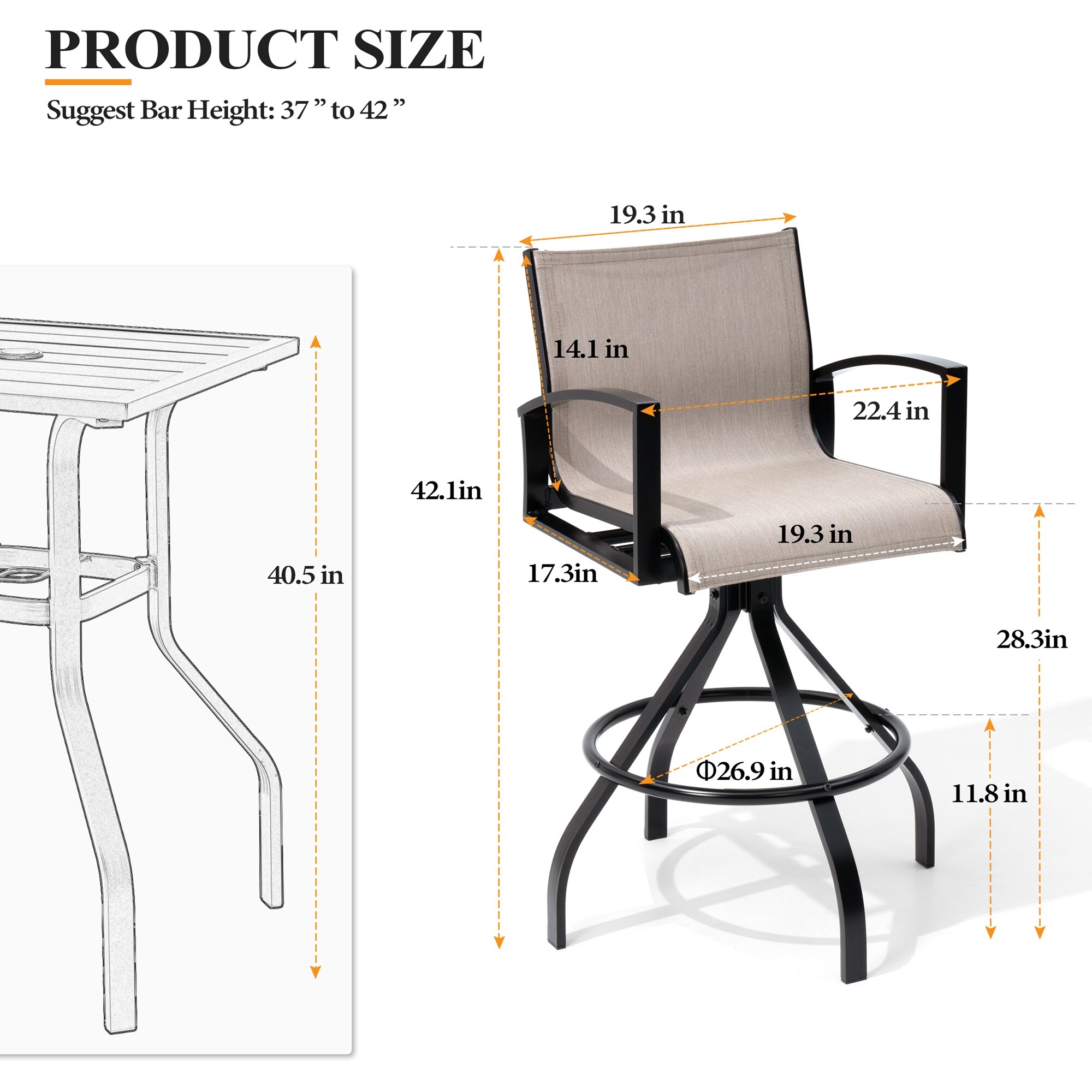 Crestlive Products CL-ST018ASH-2 stools - View #3