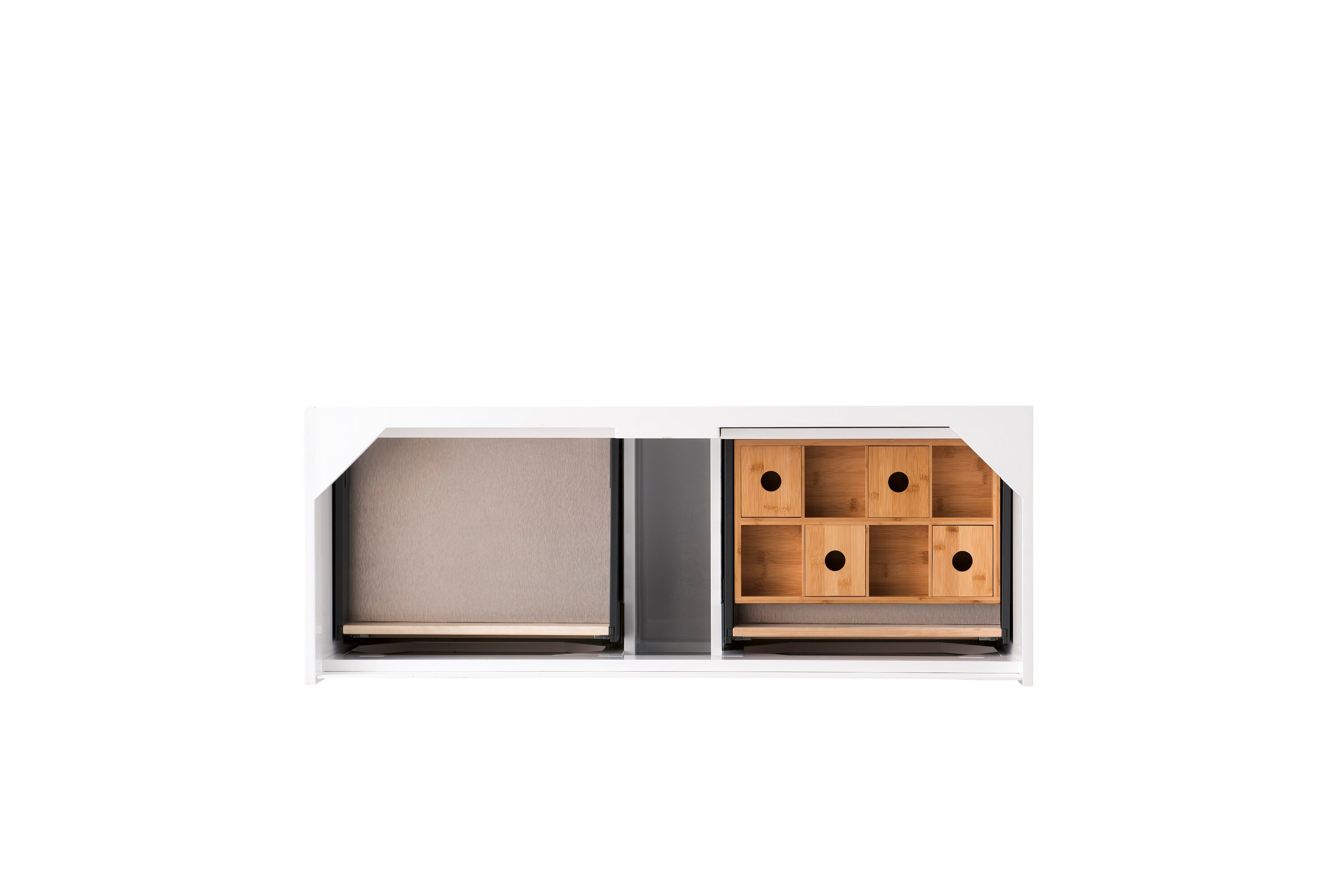 James Martin Vanities 805-V47.3-GW-CB Mantova 48-in Glossy White Bathroom Vanity Base Cabinet without Top