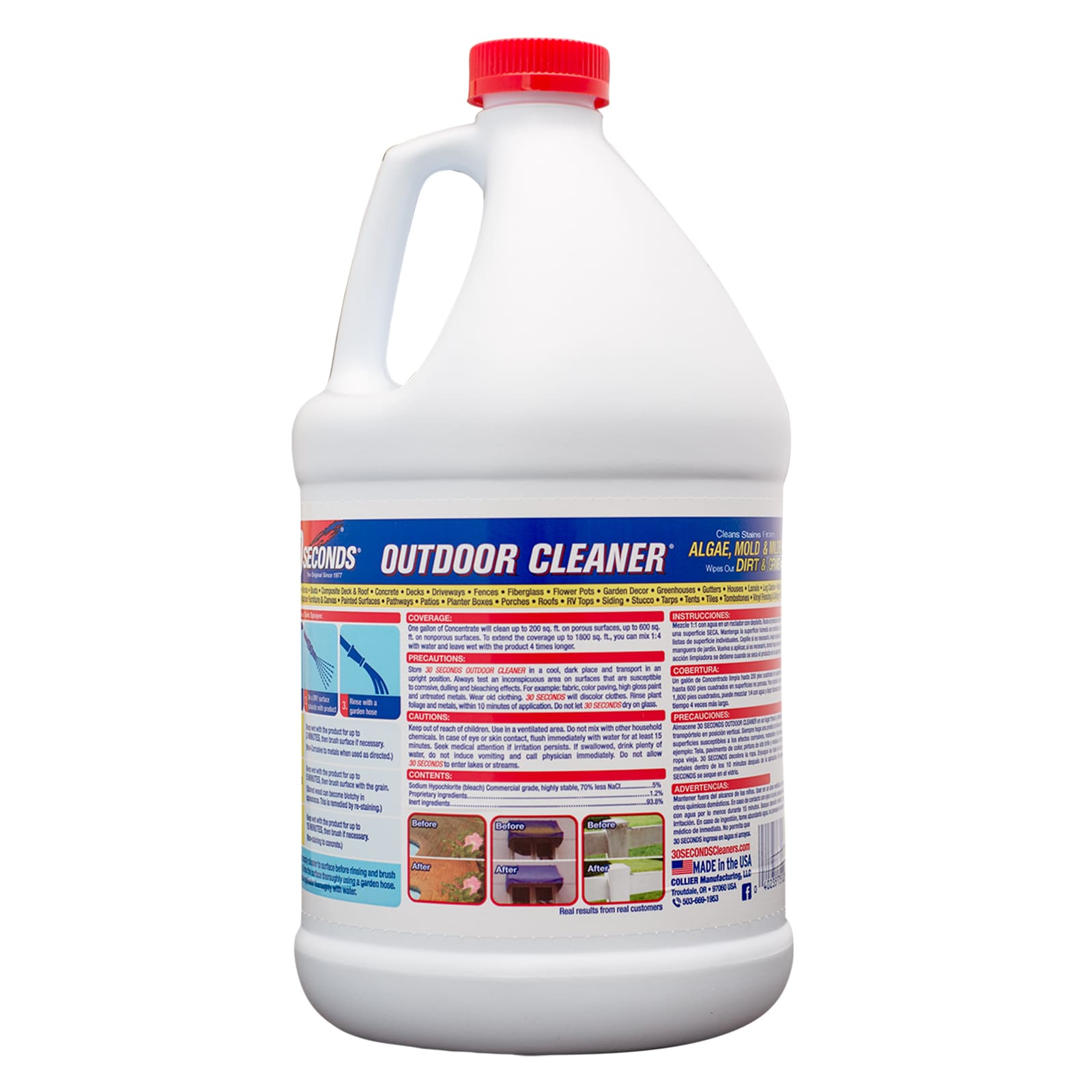 30 SECONDS 1-Gallon Mold and Mildew Stain Remover Concentrated Outdoor  Cleaner in the Outdoor Cleaners department at