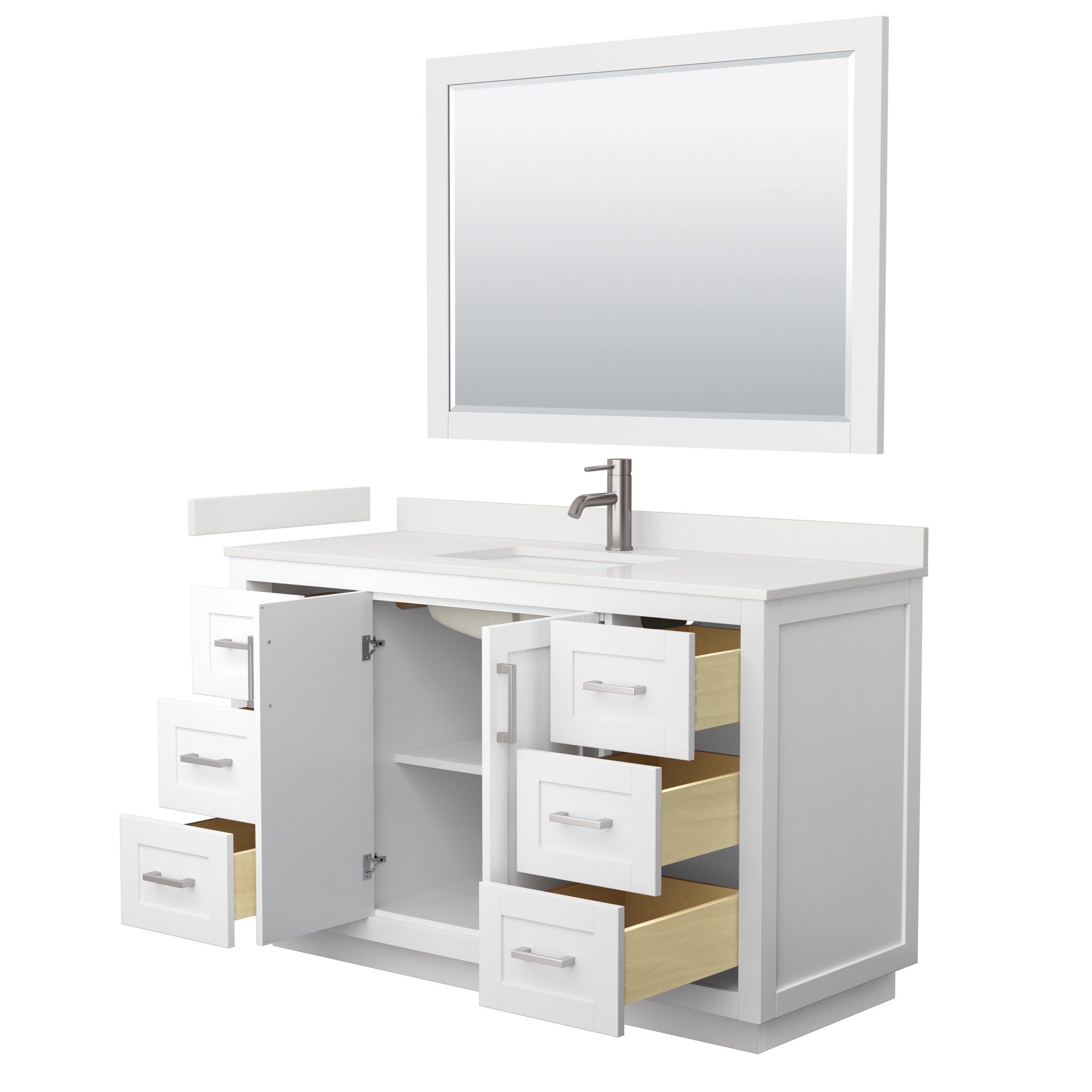 Wyndham Collection WCF292954SWHWQUNSM46 Bath-Vanity-Combo - View #3