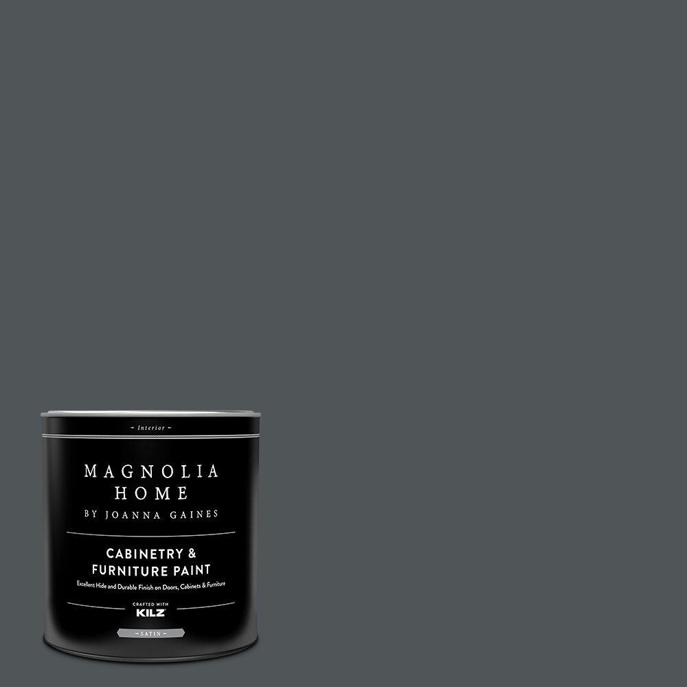 Magnolia Home MAG133-4141124  by Joanna Gaines Satin Fine Black MAG133 Tintable Cabinet Furniture Paint Enamel ( 1-quart )