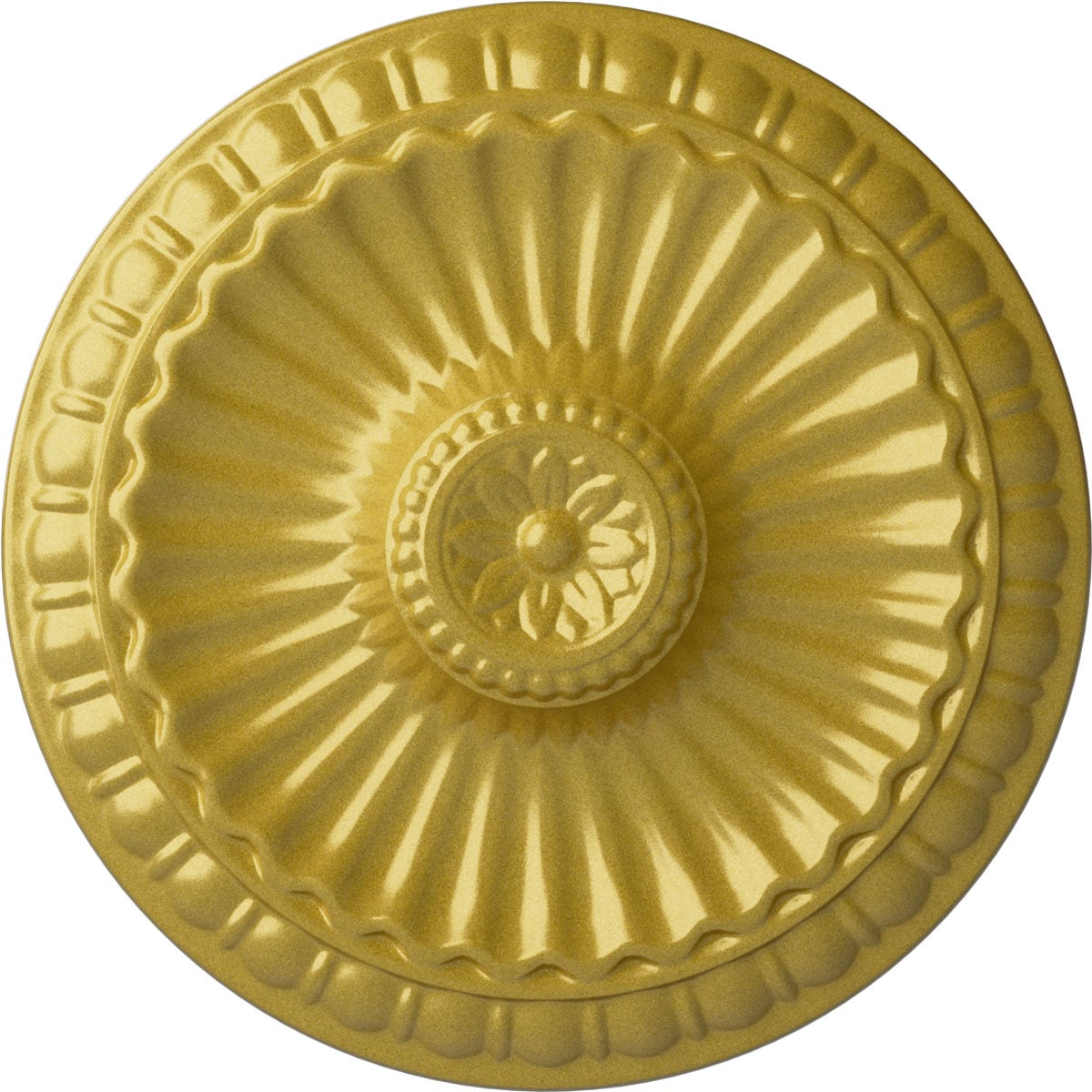 Ekena Millwork CM11LIRGS Linus 11.25-in W x 11.25-in L Painted Rich Gold Polyurethane Whole Ceiling Medallion