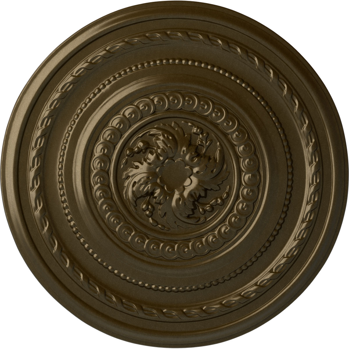 Ekena Millwork CM26PEBRS Pearl 26.25-in W x 26.25-in L Painted Brass Polyurethane Whole Ceiling Medallion