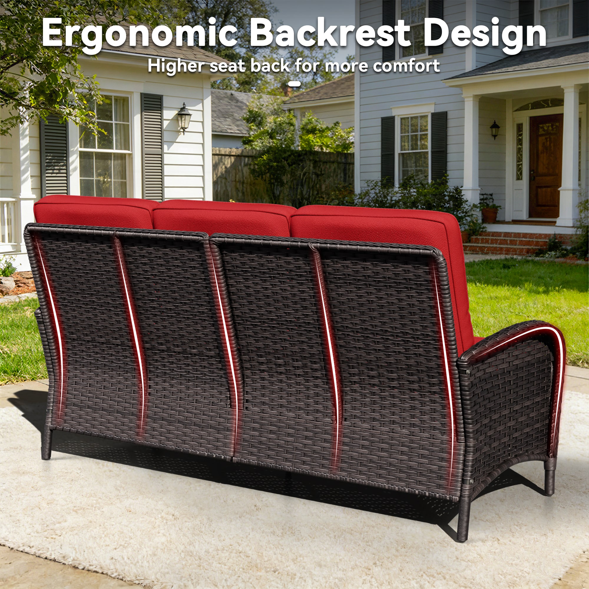 Gardenbee HGL-M66-RED Patio-Sofas-Daybeds - View #5