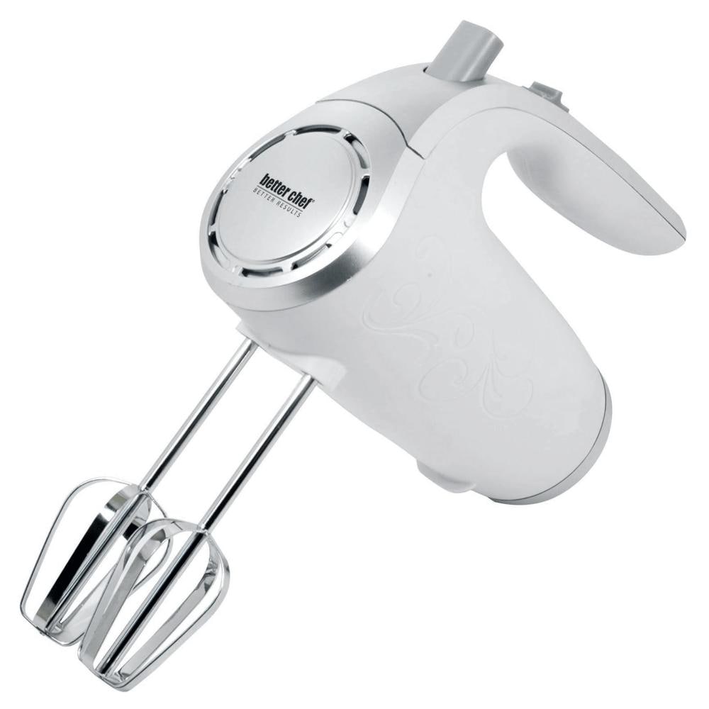 BEARSOLIM D0102HPCJ0P Better Chef 5-Speed 150W Hand Mixer with Silver Accents and Storage Clip