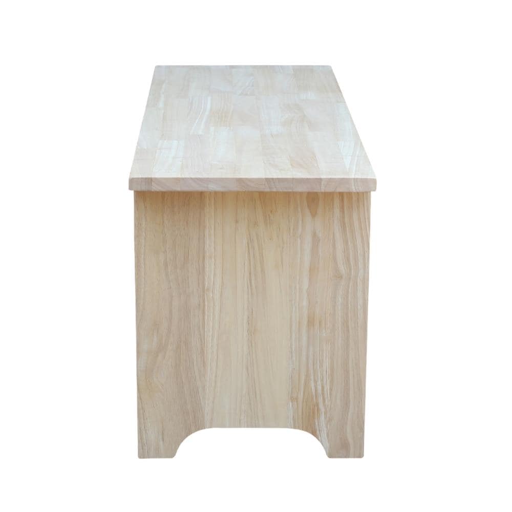 Brookstone Traditional Solid Parawood Storage Bench, 38" Unfinished