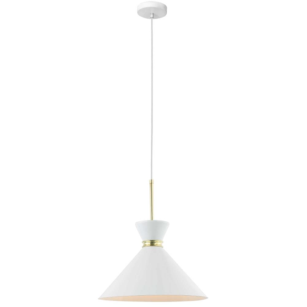 Dainolite Cinderella Gloss White Modern Contemporary Cone Pendant Light In The Pendant Lighting Department At Lowes Com