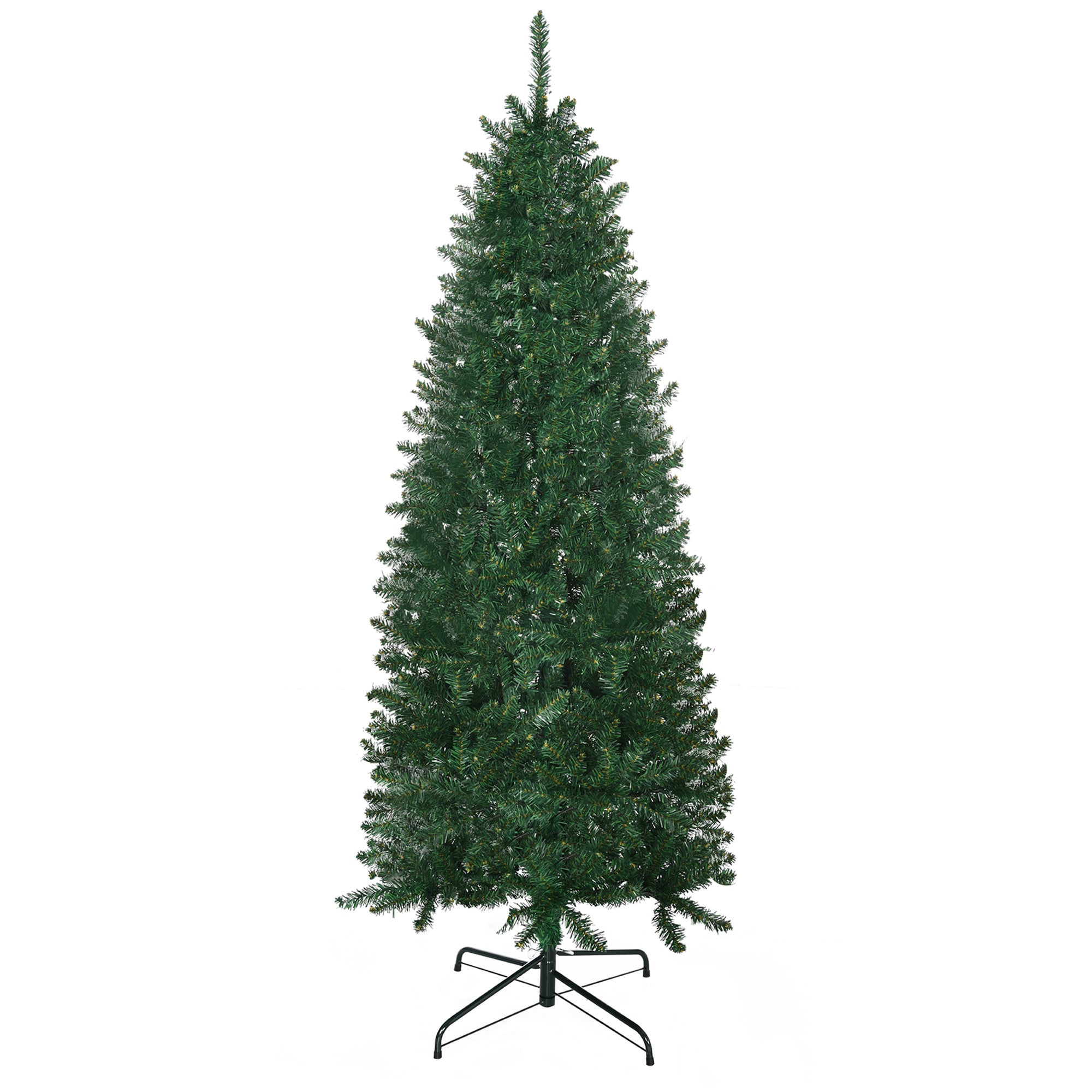 GDFStudio 6ft Tall Unlit Slim Fir Artificial Christmas Tree with Realistic Branches and 583 Tips Green