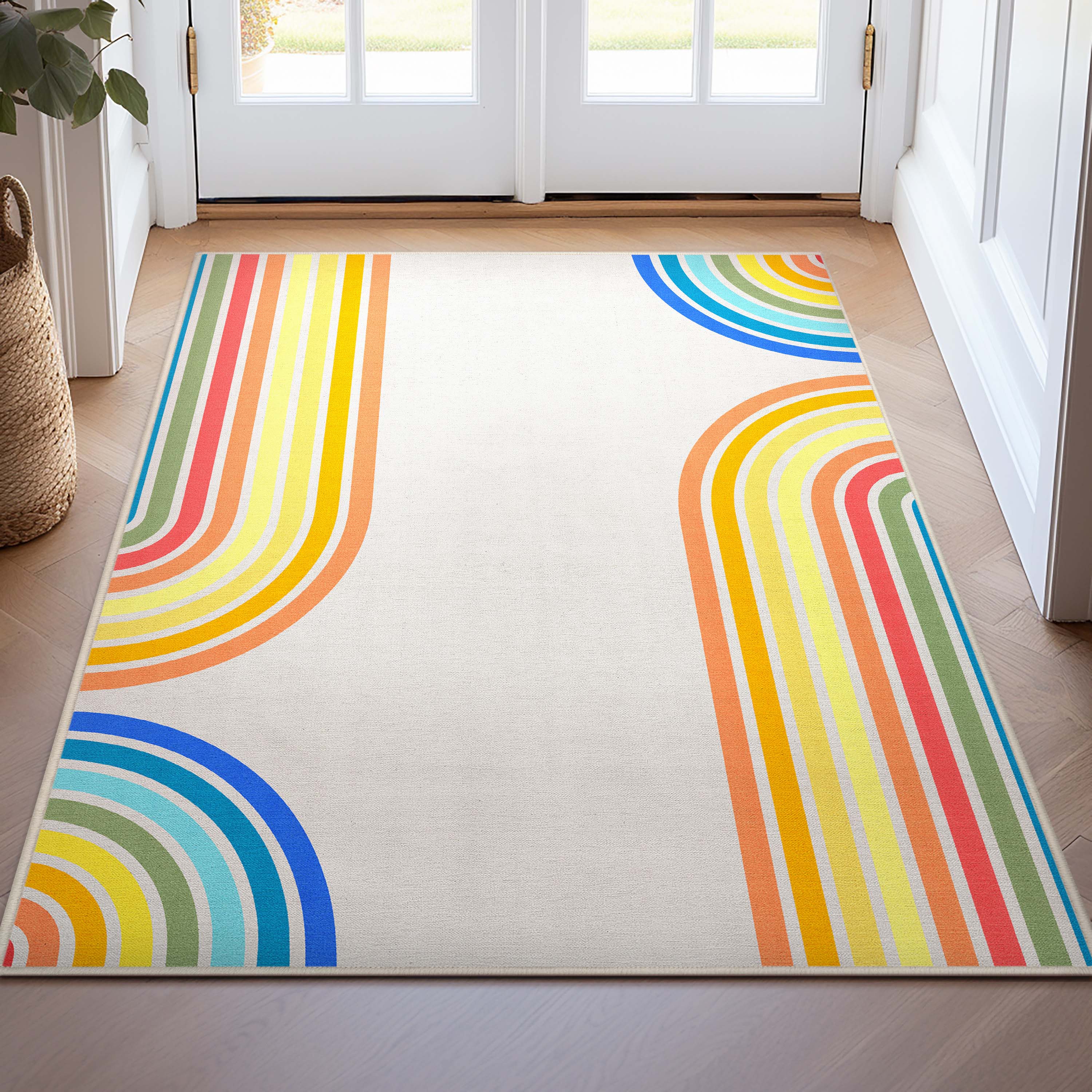 Apollo Multi Color Arch Geometric Kids Rectangular Rug 3'3" x 5'