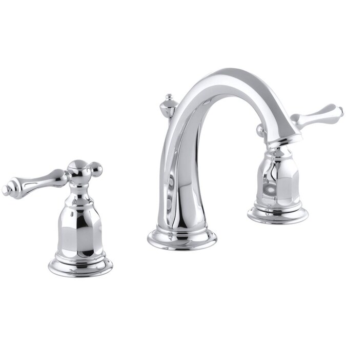 KOHLER Kelston Polished Chrome 2-handle Widespread WaterSense Bathroom Sink Faucet with Drain
