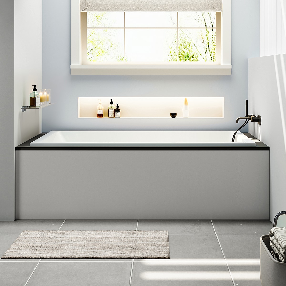 Teddy 59-Inch Glossy White Acrylic Drop-In Bathtub