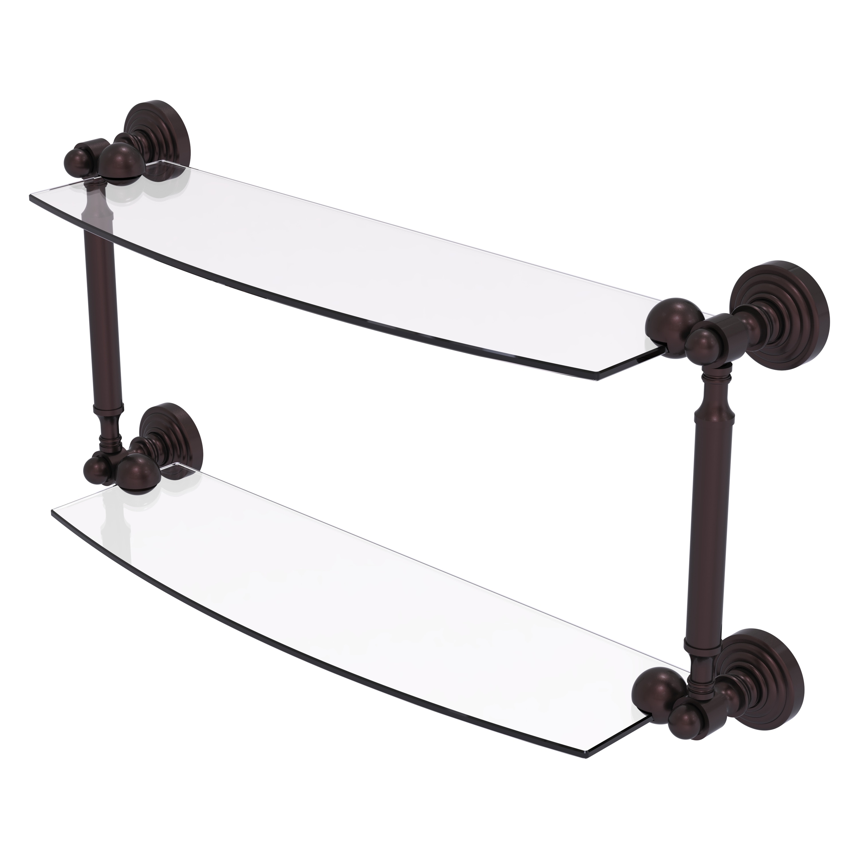Allied Brass WP-34/18-ABZ Waverly Place Antique Bronze 2-Tier Wall Mount Bathroom Shelf (18-in x 7-in x 5-in)