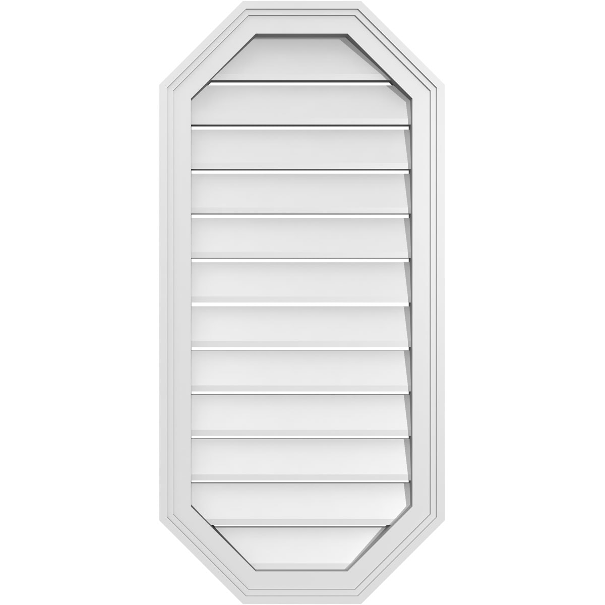 Ekena Millwork GVPOV18X3802SF 18-Inches x 38-Inches Off-white Octagon PVC Gable Louver Vent