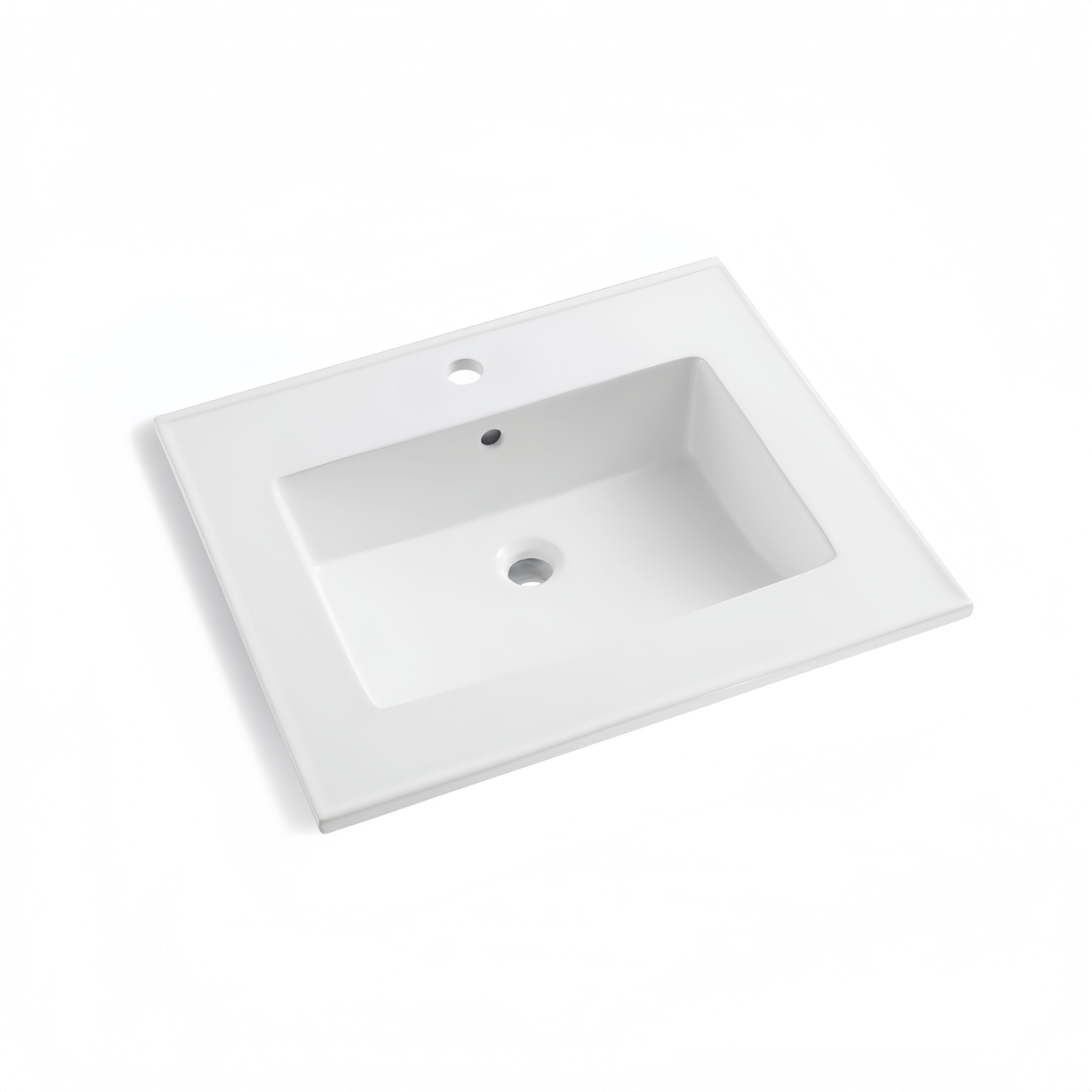 MELLIN 25-in White Ceramic Drop-in Single Sink Single Hole Faucet Mount Bathroom Vanity Top