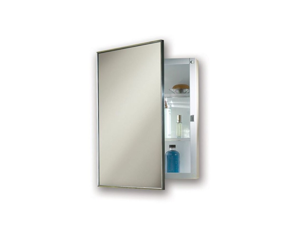 Rangaire 660501 Style Line 16.25-in x 22.125-in Surface Mount Stainless Mirrored Rectangle Medicine Cabinet