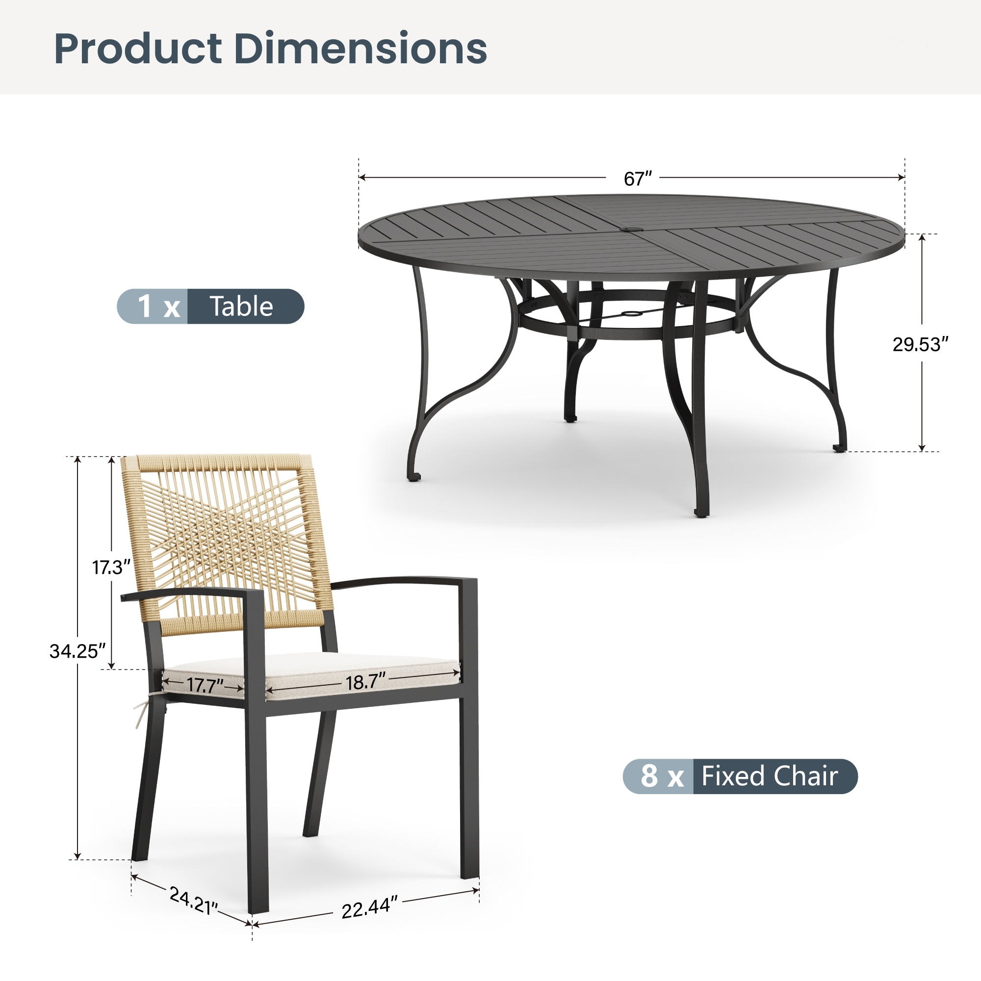 Sunshine Valley TC9-498-515 Patio-Dining-Sets - View #2