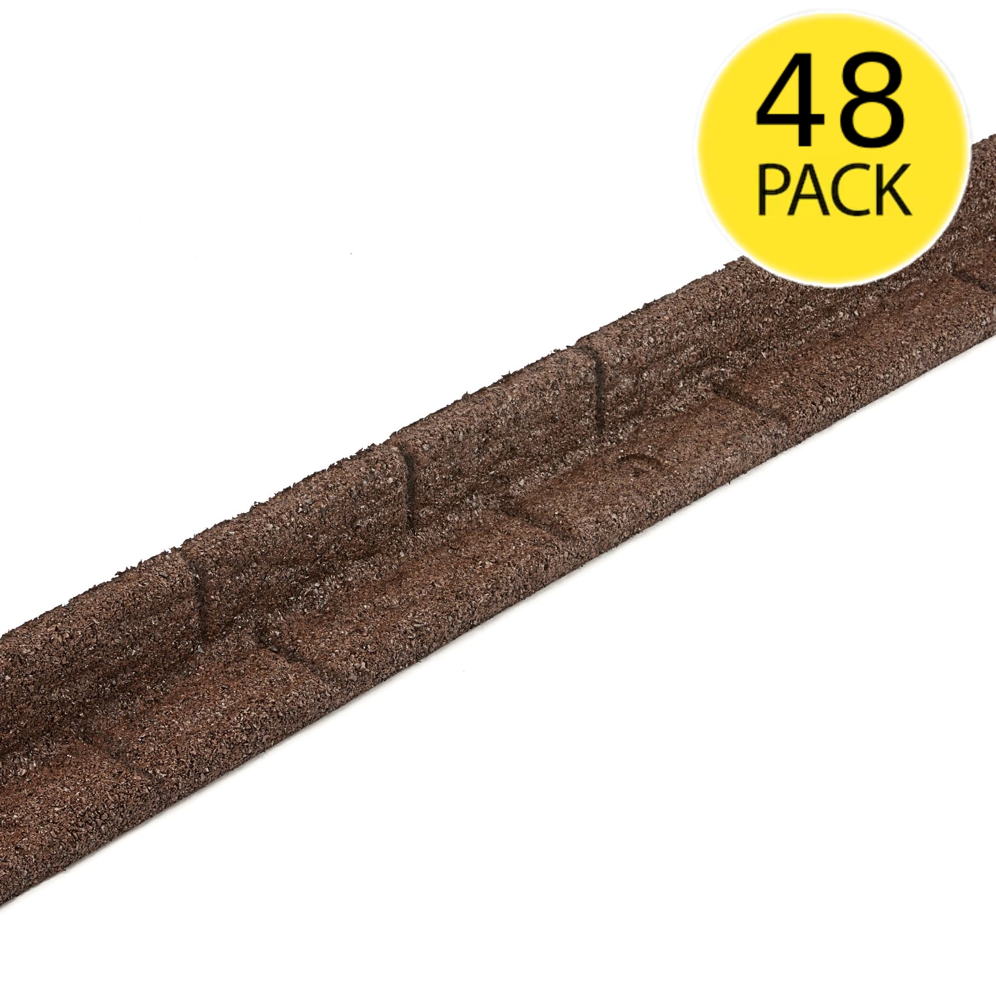 Rubberific DCLE4BN48 192-Feet x 3-Inches 48 -Pack Brown Rubber Landscape edging section