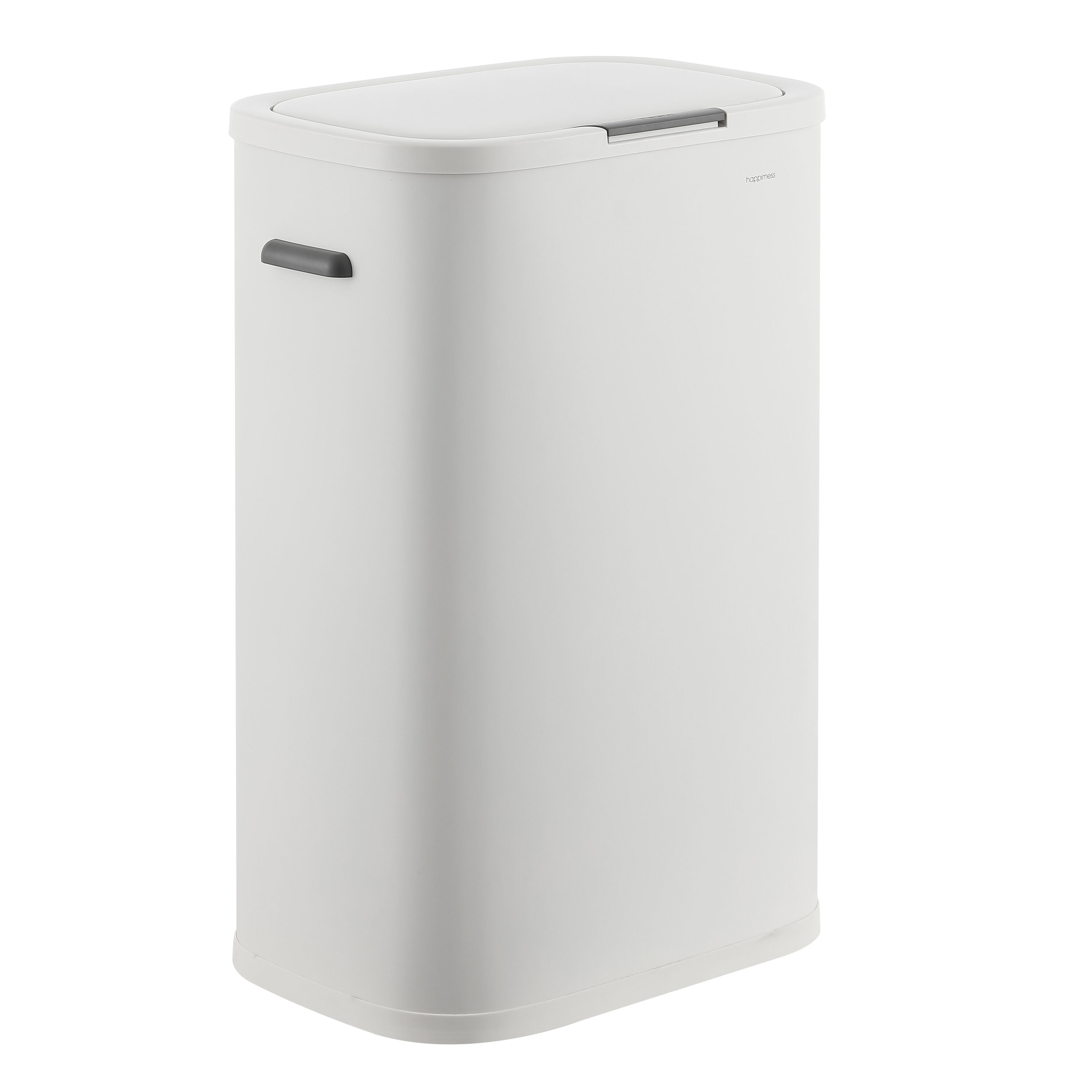 happimess HPM1017C 14.5 Gallon Cotton White Metal Indoor Kitchen Swing/Push Lid Trash Can
