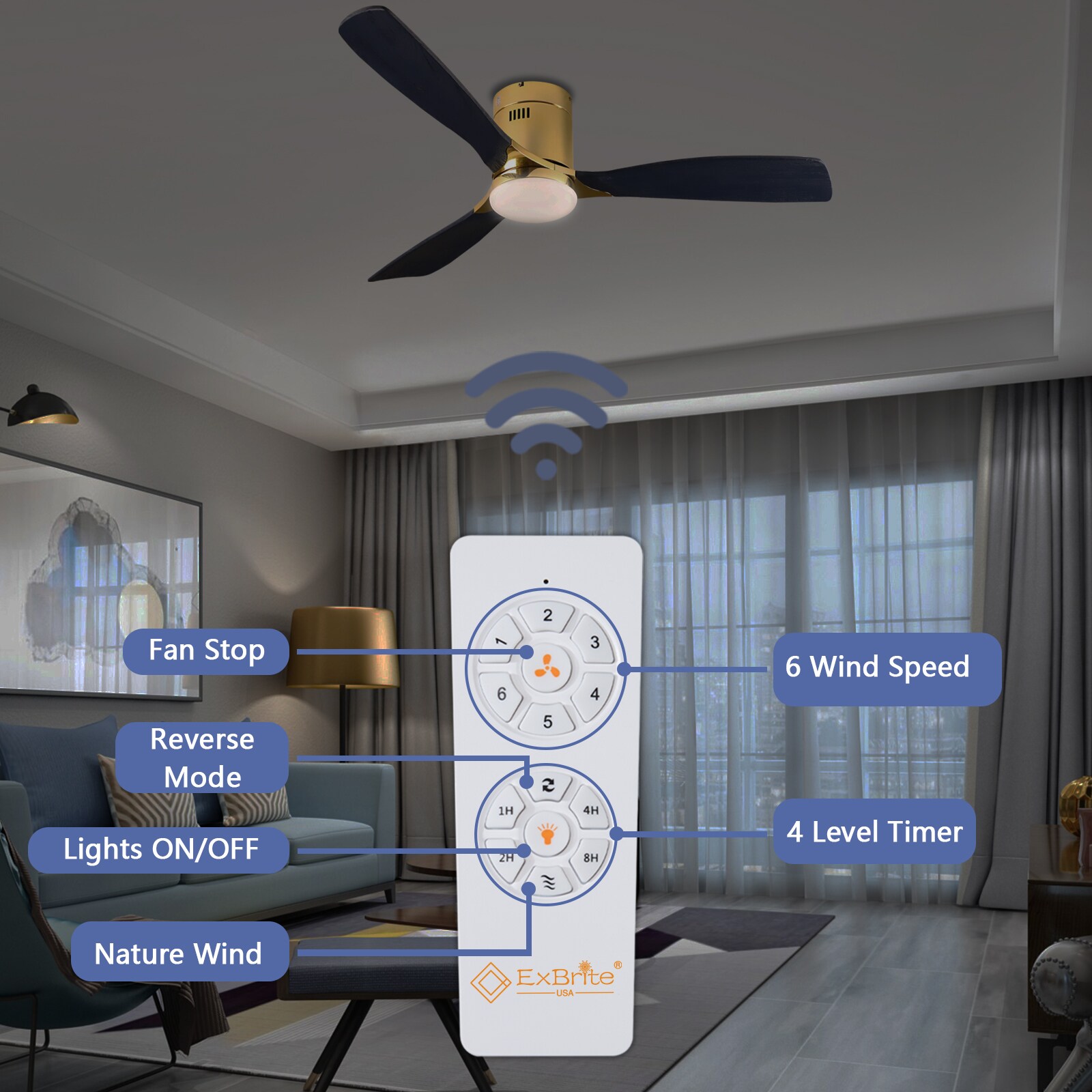 ExBrite LWYFZPFL5208G Ceiling-Fans - View #4