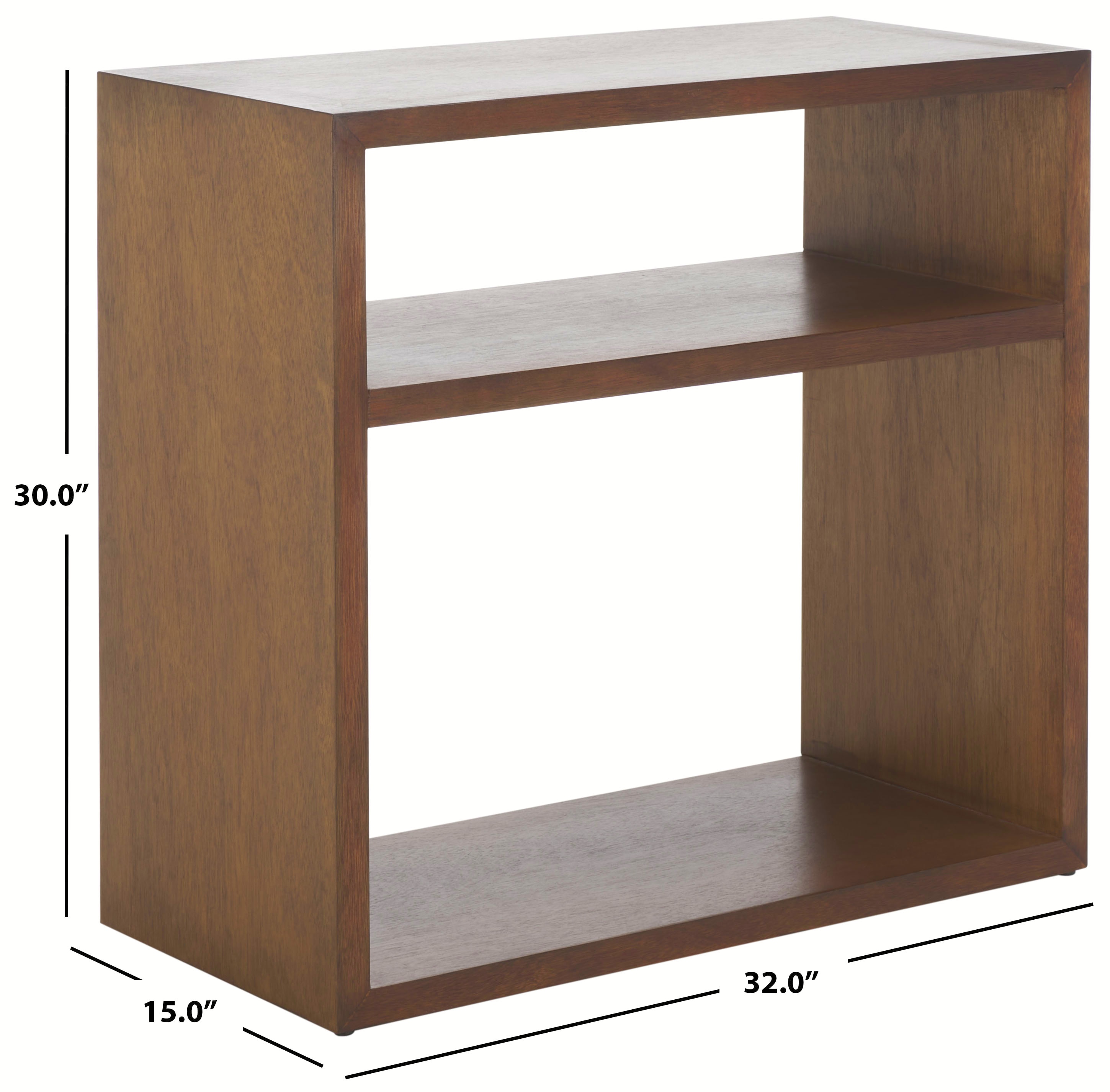 Dark Wood and Black Steel Console Table with Storage