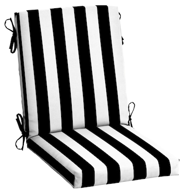 Arden Selections Black Cabana Stripe, Black And White Striped Patio Seat Cushions