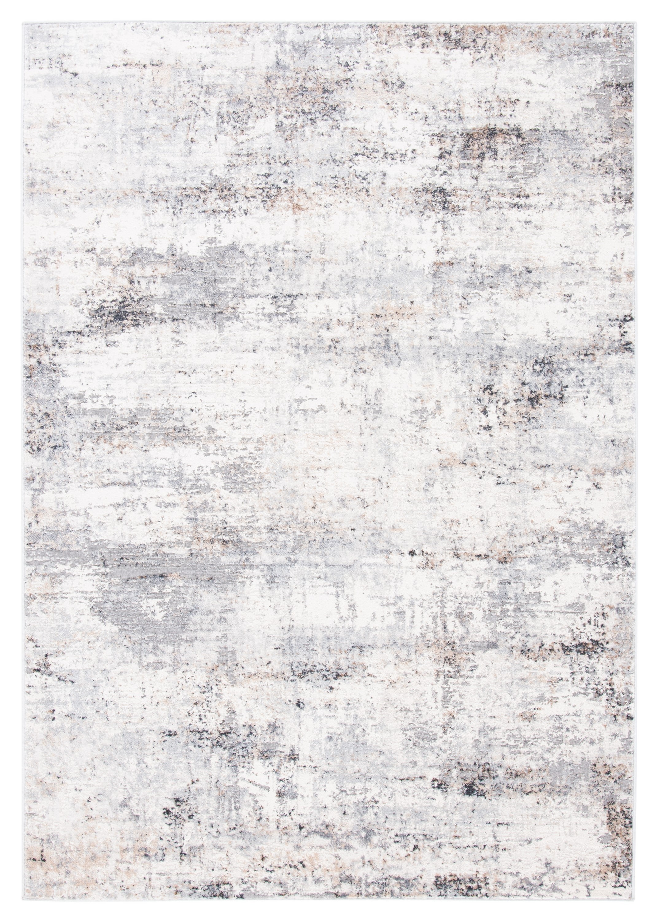 Reversible Hand-Knotted Grey and Gold Synthetic Area Rug