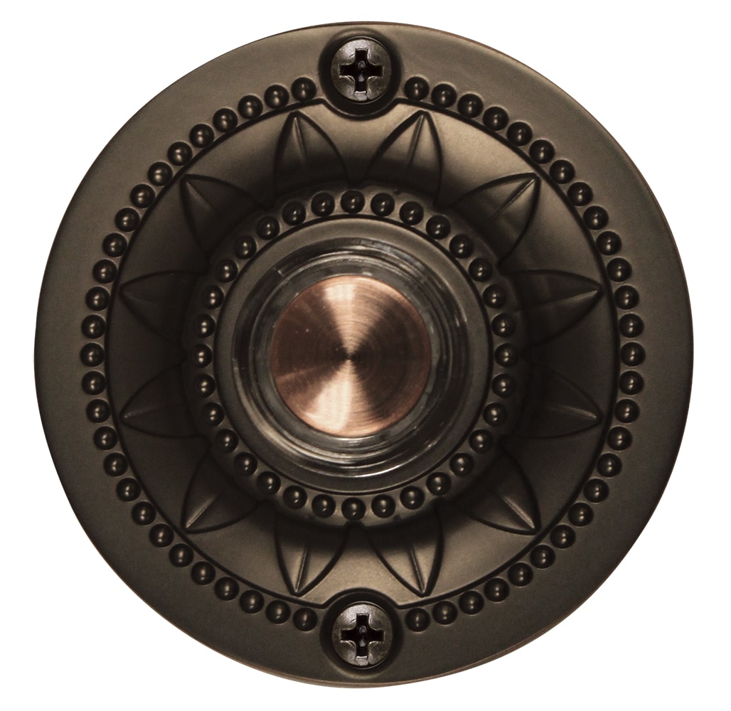 Ornate Brass Rectangle Doorbell Button