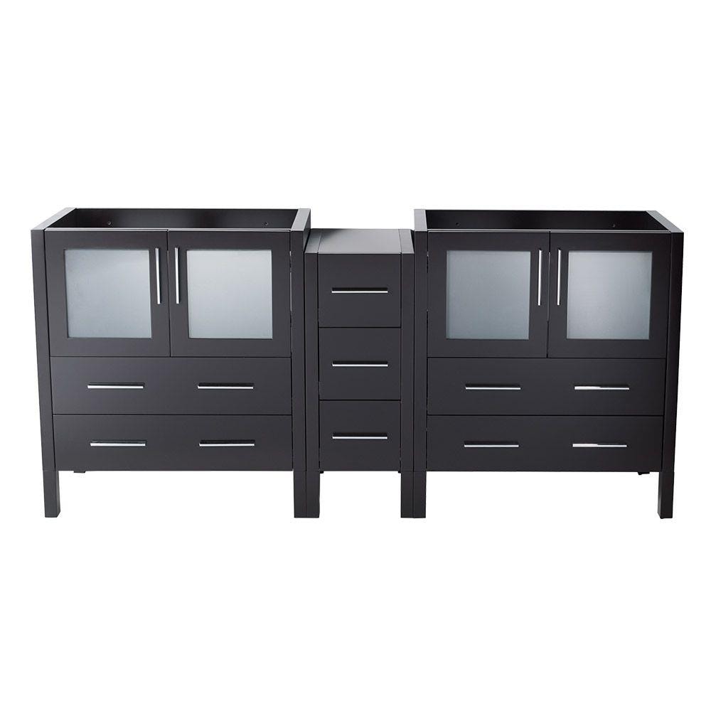 Fresca FCB62-361236ES Torino 84-in Espresso Bathroom Vanity Base Cabinet without Top