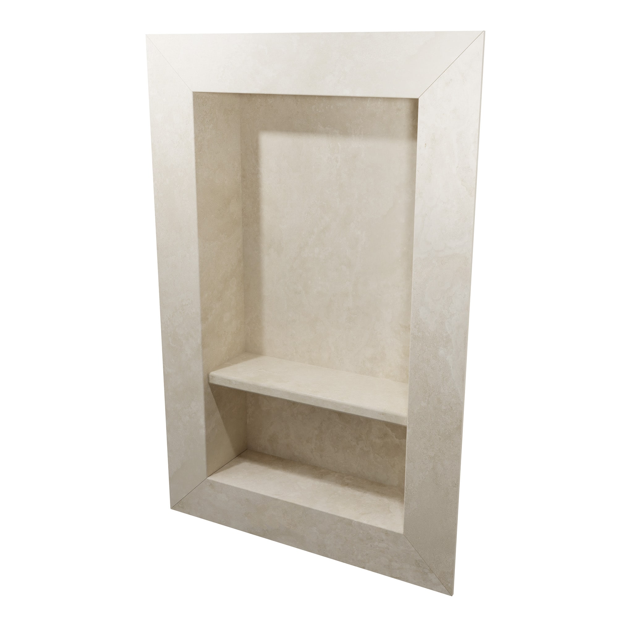 FlexStone 17 in. x 26 in. Recessed Shampoo Caddy in Creme Travertine