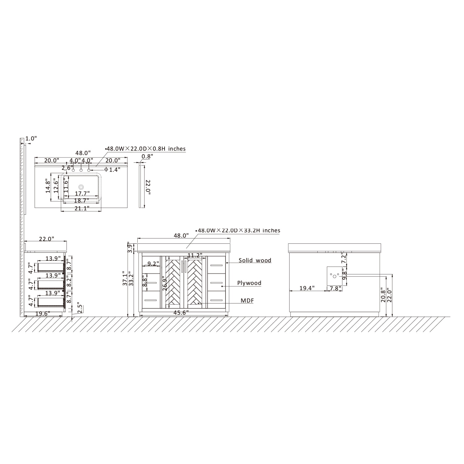 Altair 543048-BN-GW-NM Bath-Vanity-Combo - View #7