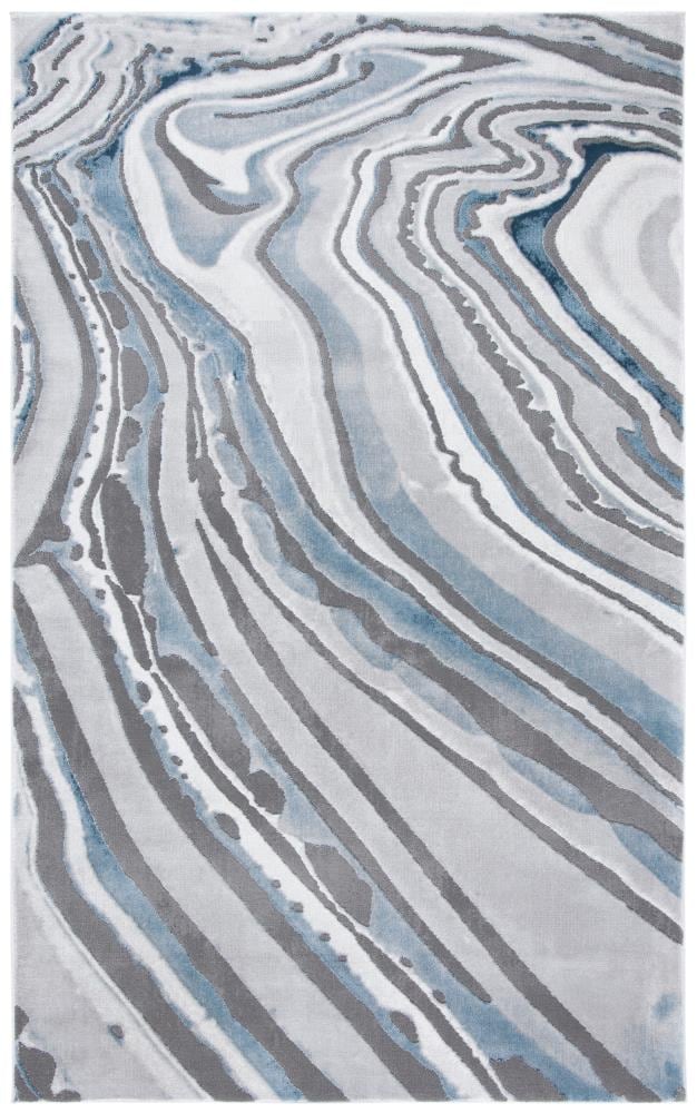 Safavieh CFT843M-6 Craft Enzi 7 x 9 (ft) Loomed Polypropylene Blue/Gray Rectangular Indoor Geode Area rug