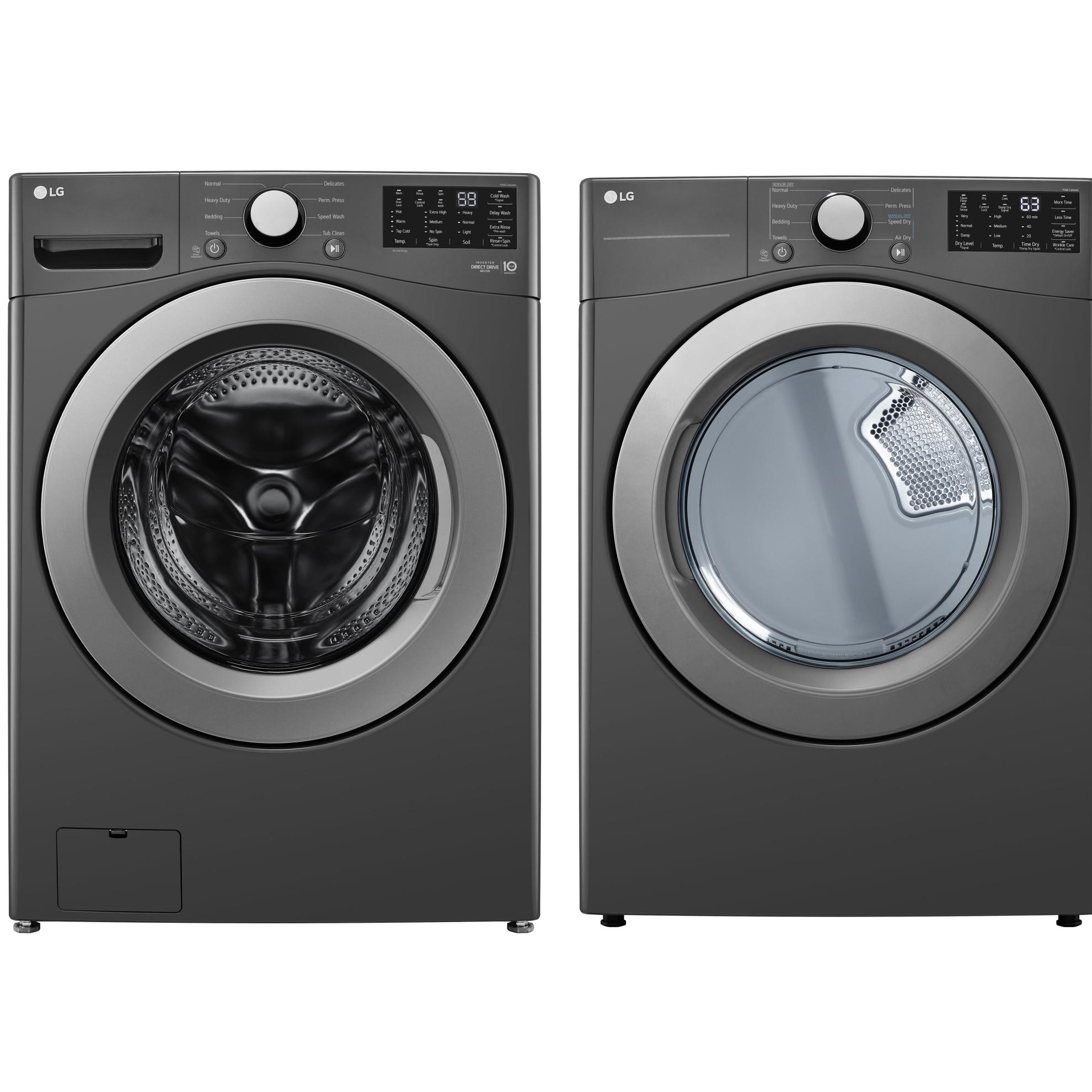 LG  6 Motion Technology Extra Large Stackable Front-Load Washer + Vented Electric Dryer
