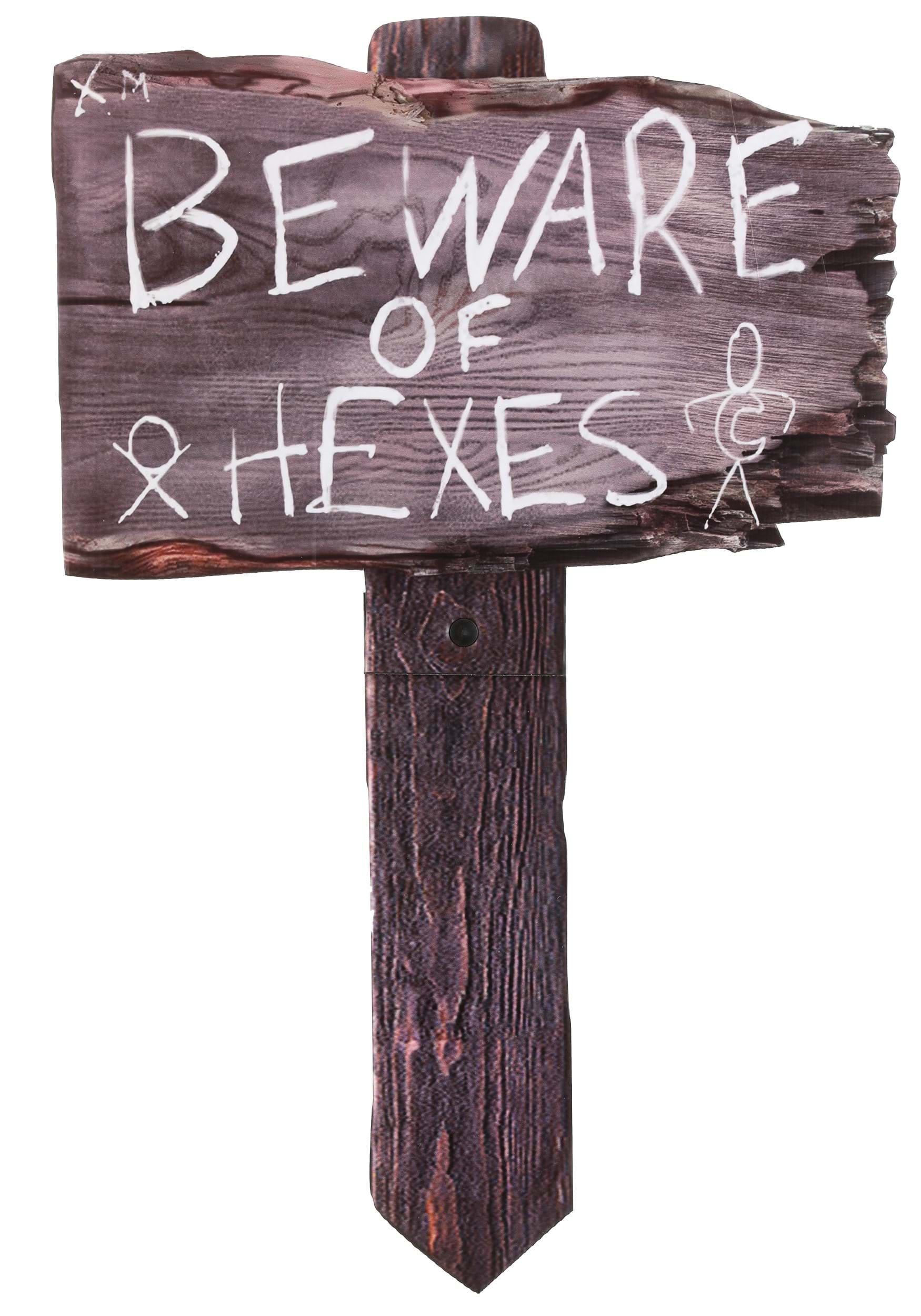HalloweenCostumes.com FUN3919-ST FUN Costumes Witch Way Beware of Hexes Sign Prop Halloween Signs Standard