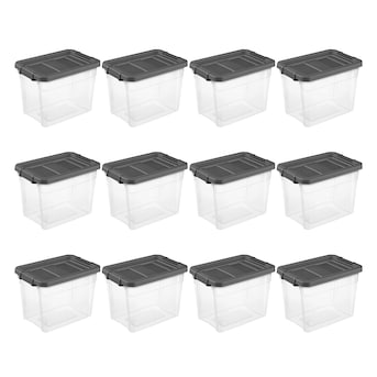 Sterilite 70 Quart (4 Pack) & 30 Quart (6 Pack ) Clear Plastic Stackable  Storage Container Bin Box Tote with White Latching Lid Organizing Solution