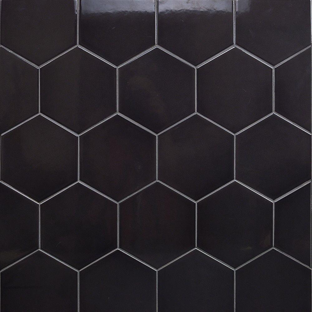 Artmore Tile David Dark Gray 6-in x 8-in Polished Ceramic Patterned ...