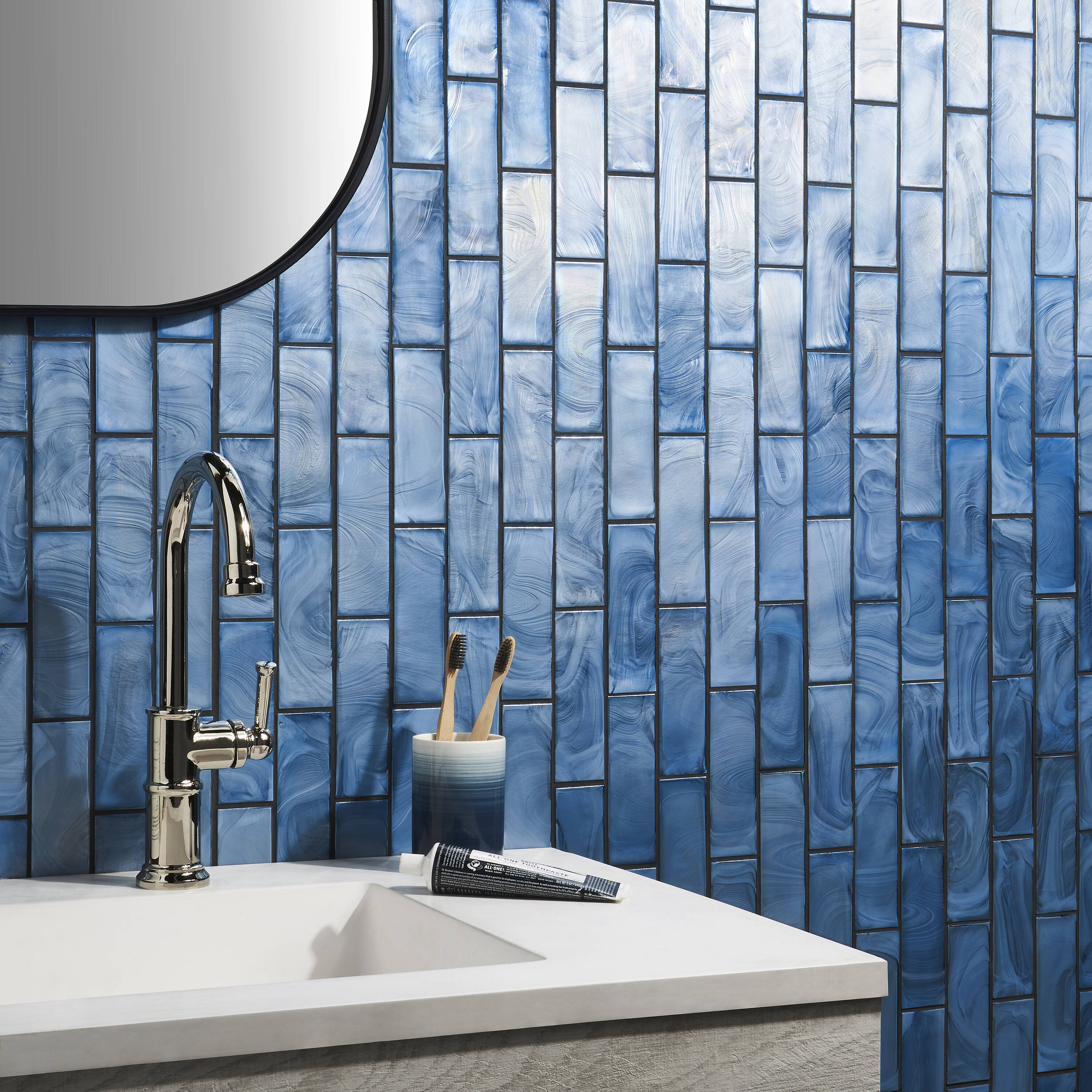 Farmhouse Subway Tile 3x6 Dark Blue for Kitchen and Bathroom