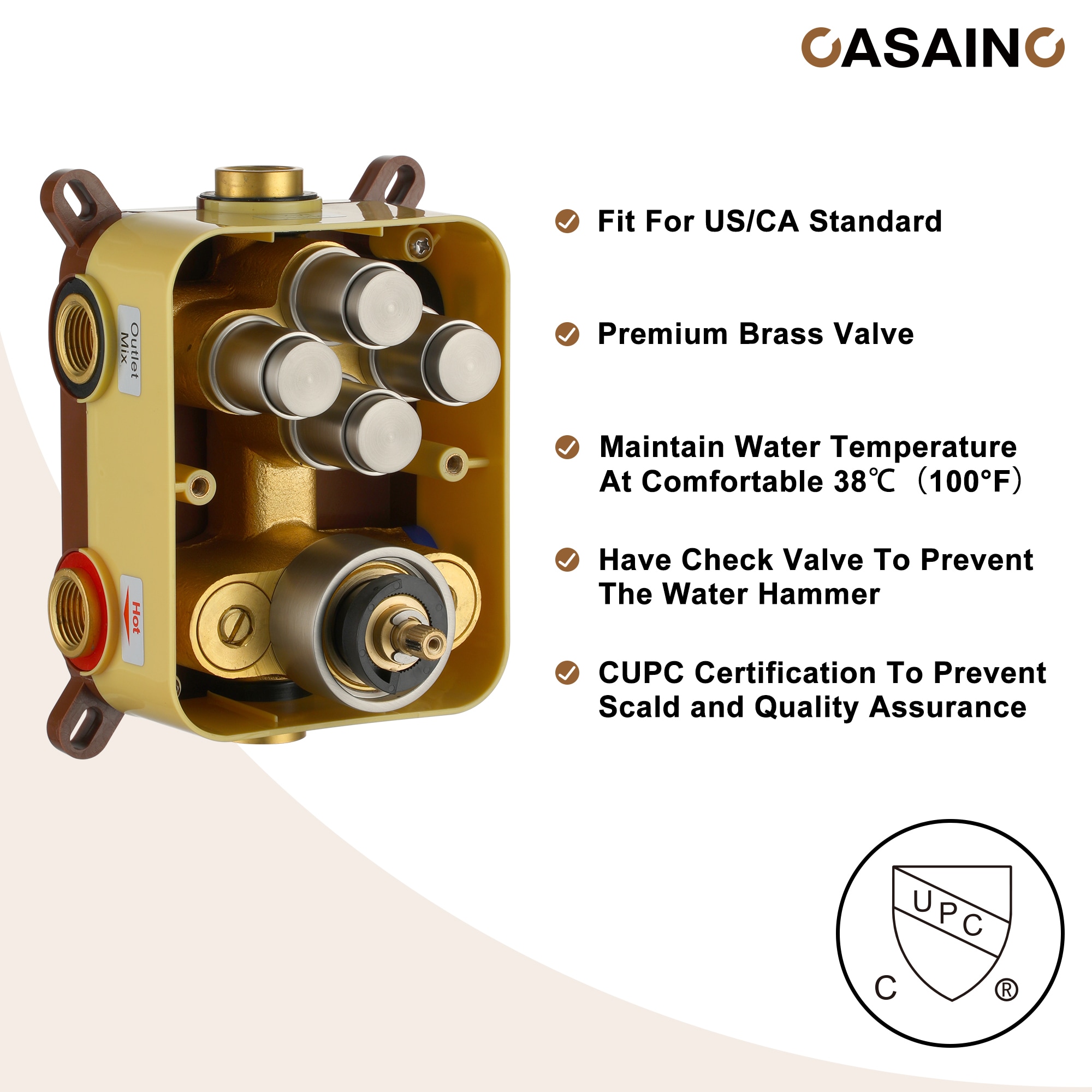 CASAINC CS6228-12BN Showerhead-Bar-Panels - View #11