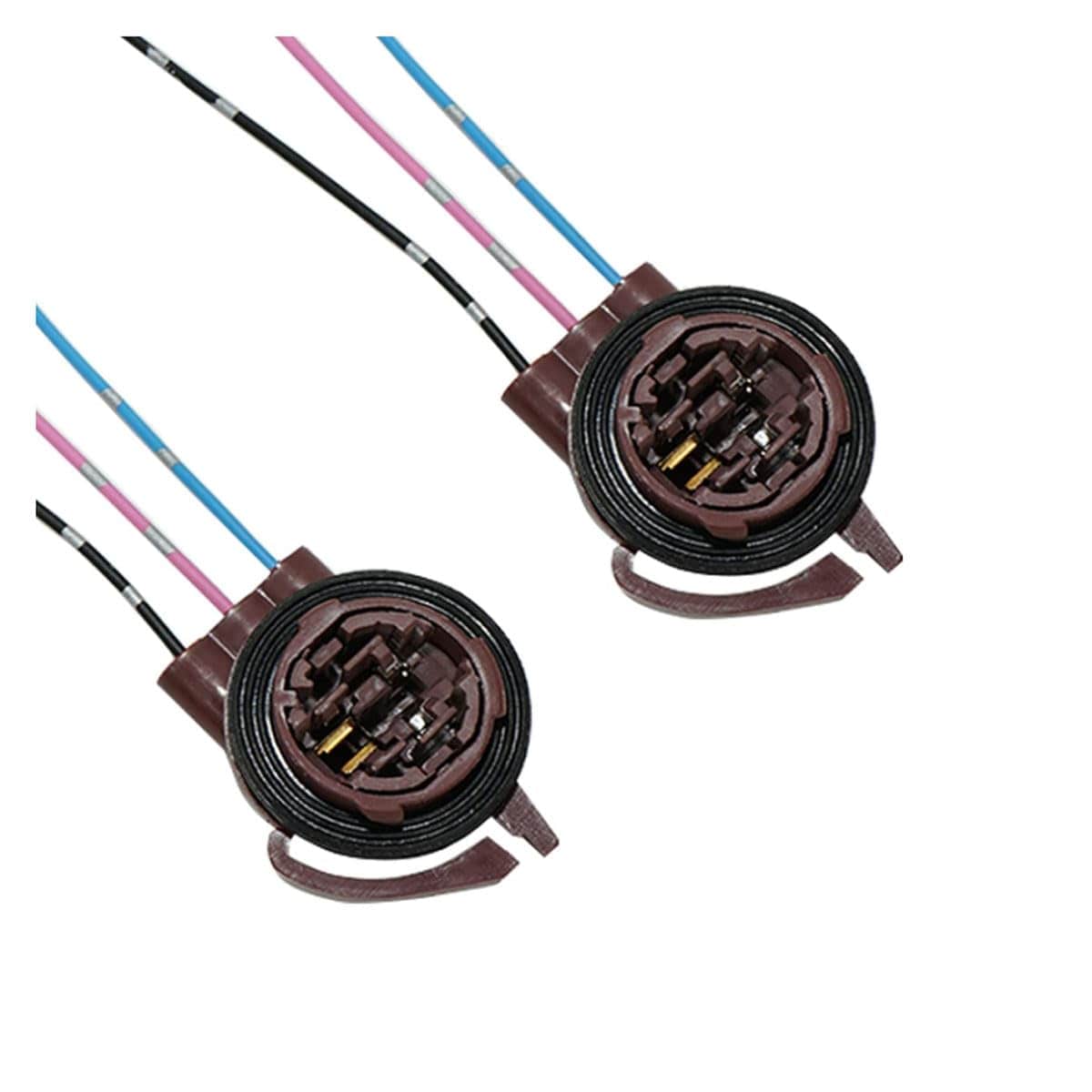 AOIZGMY  2PCS Pre Wired Harness Socket Adapters for Car LED Bulbs Compatible with 3156 3157 Turn Signal Brake Tail Light Pigtail Socket Plug